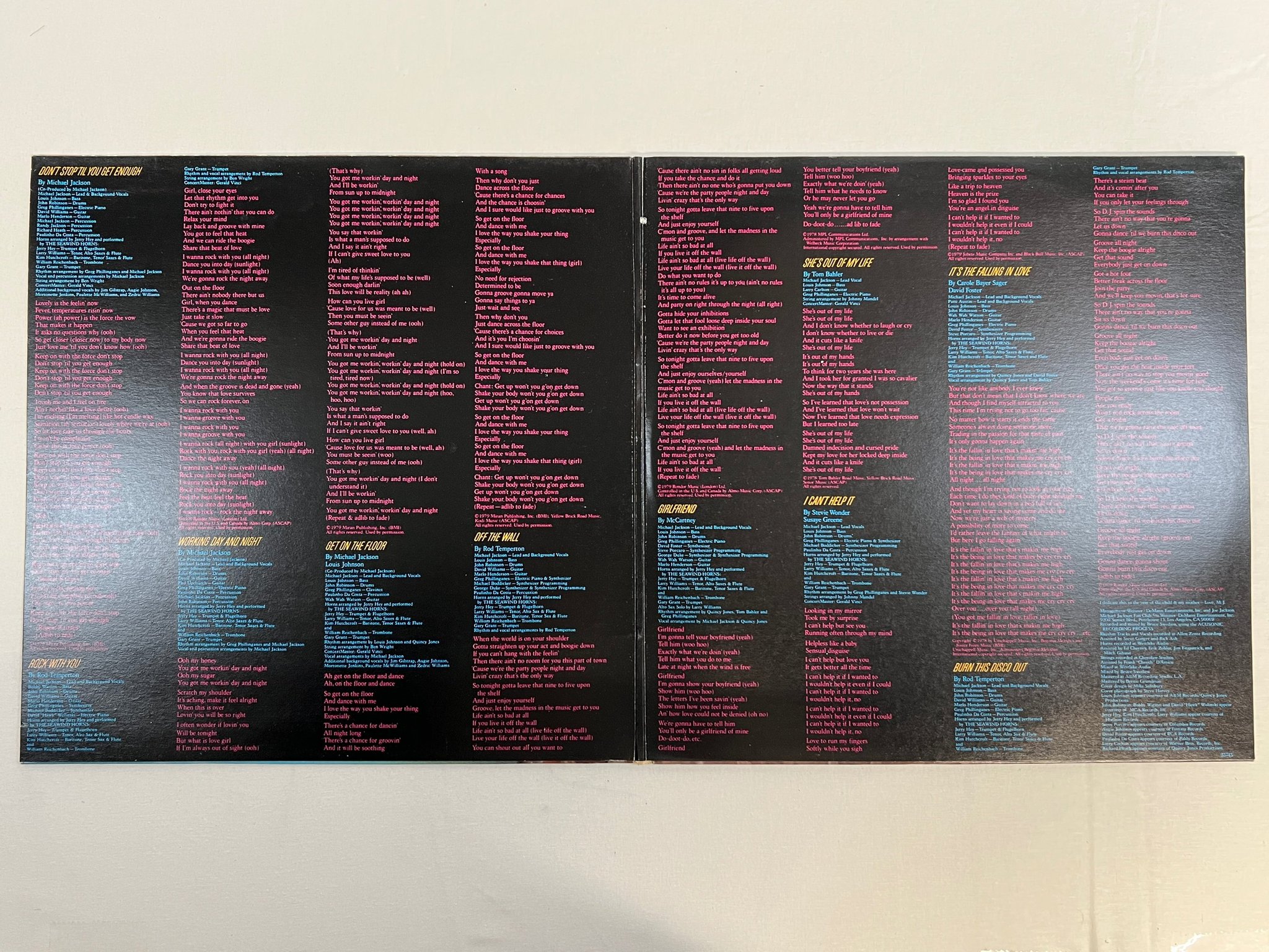 Omslagsbild för skivan MICHAEL JACKSON OFF THE WALL LP -79 Can EPIC FE 35745 ** CLASSIC **