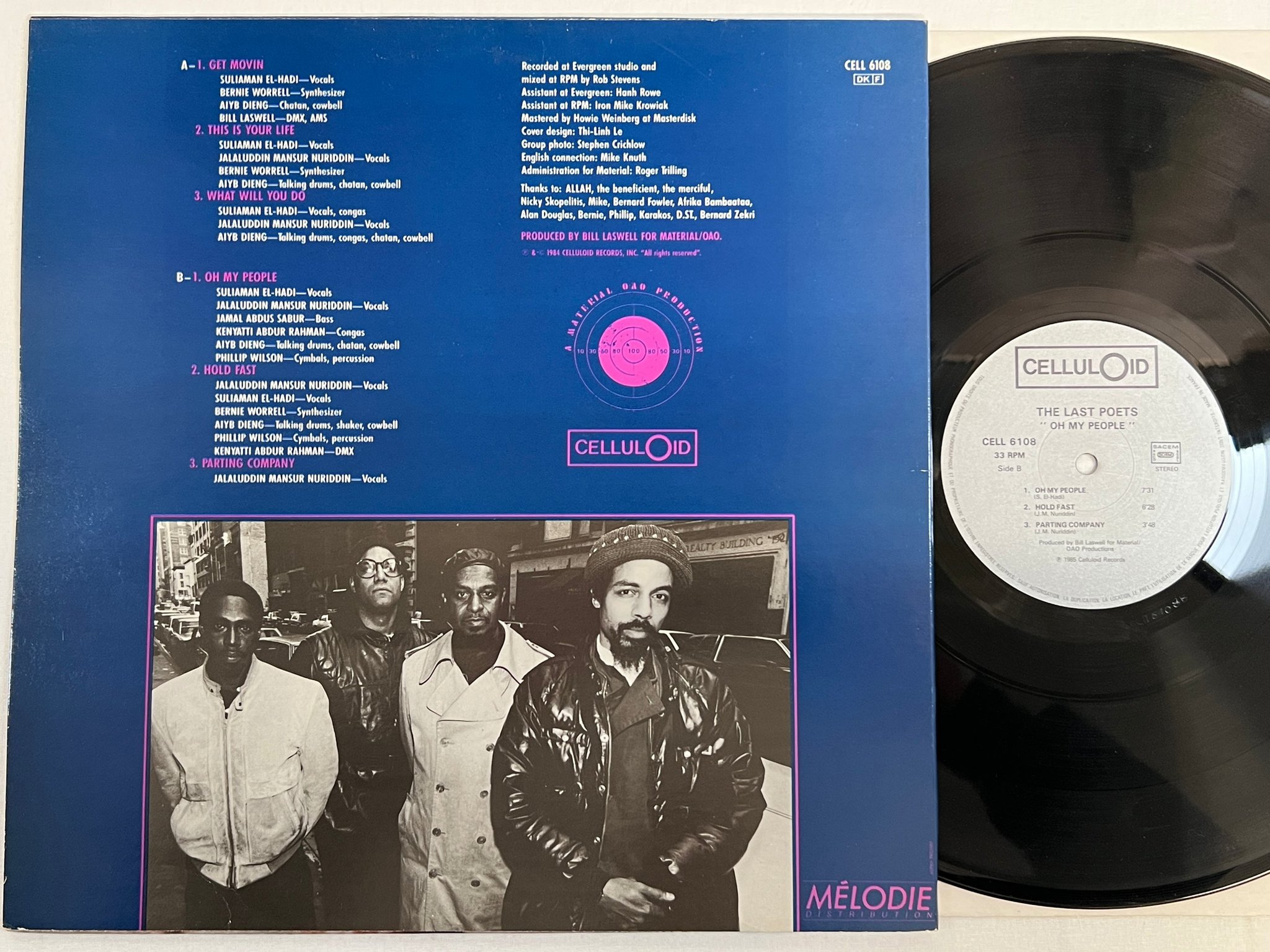Omslagsbild för skivan THE LAST POETS oh my people LP -85 Fra CELLULOID CELL 6108 