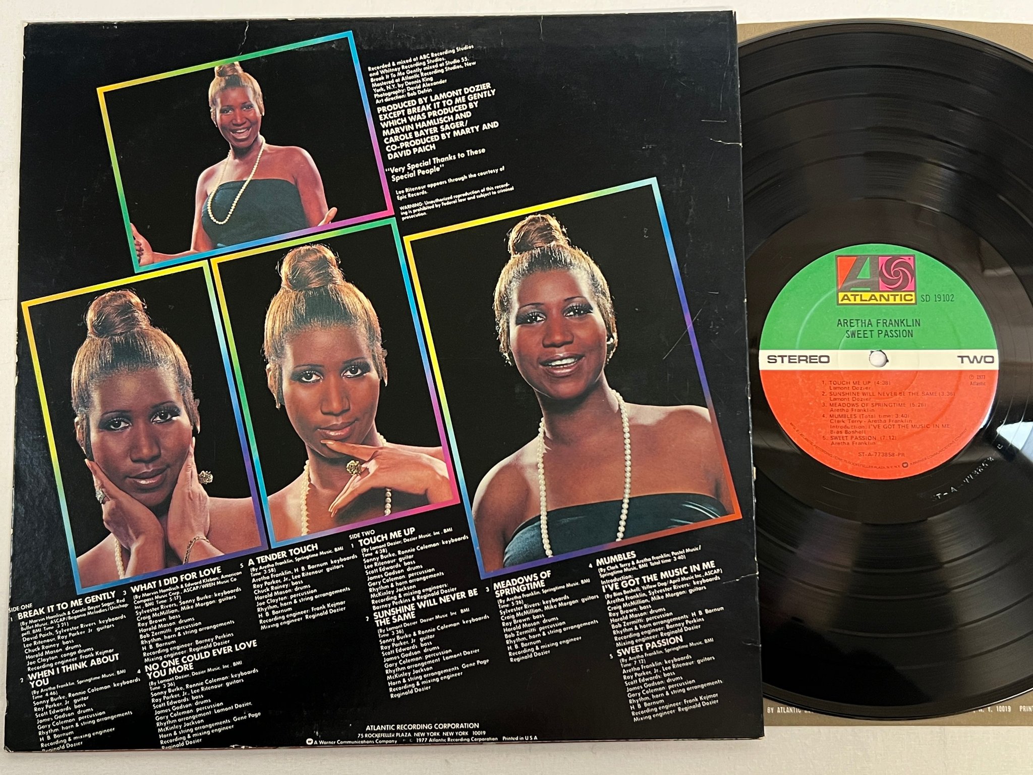Omslagsbild för skivan ARETHA FRANKLIN sweet passion LP -77 US ATLANTIC SD 19102