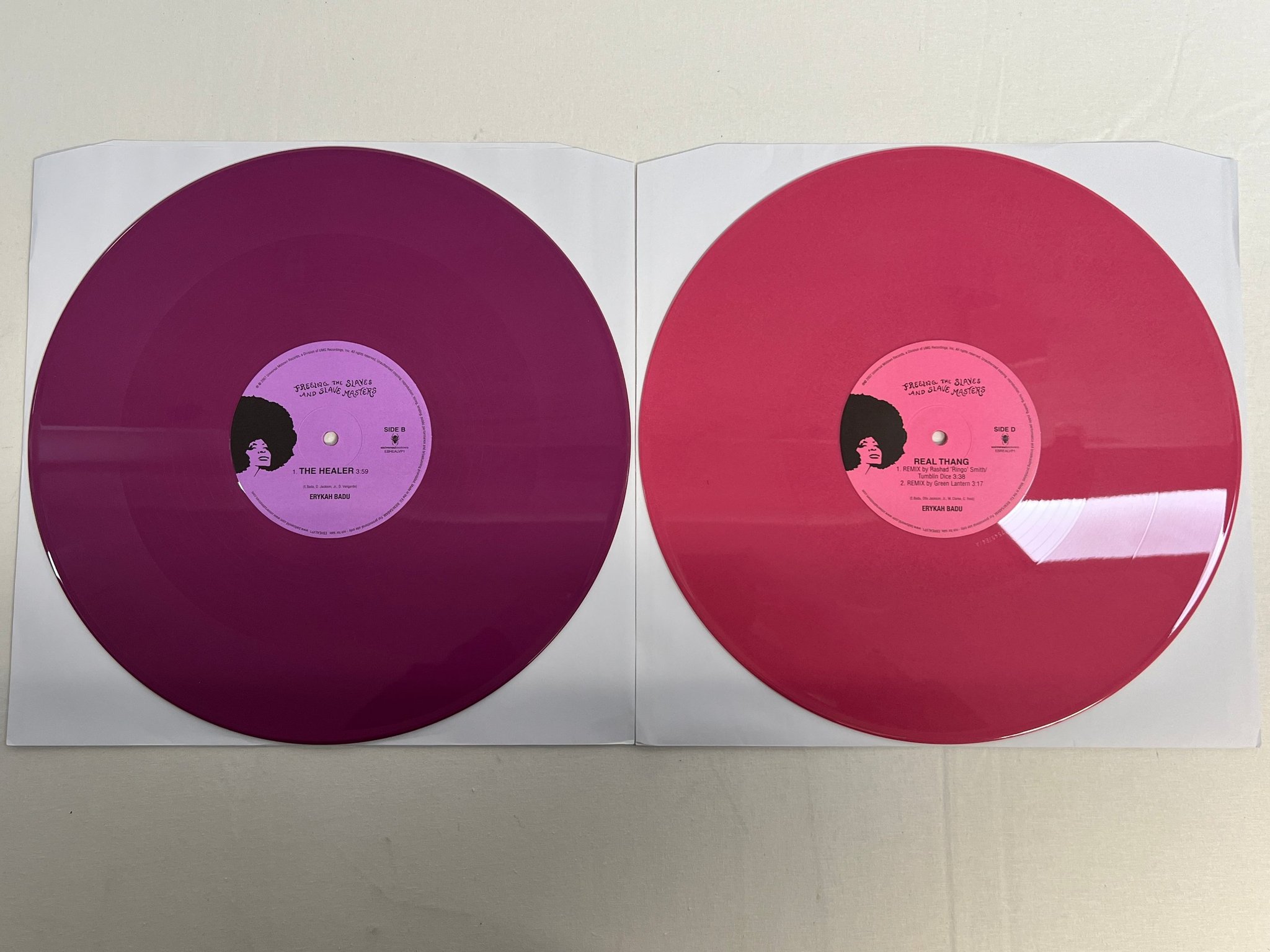 Omslagsbild för skivan ERYKAH BADU The Healer 2x12"single 2008 UNIVERSAL MOTOWN EBHREALVP1 promo