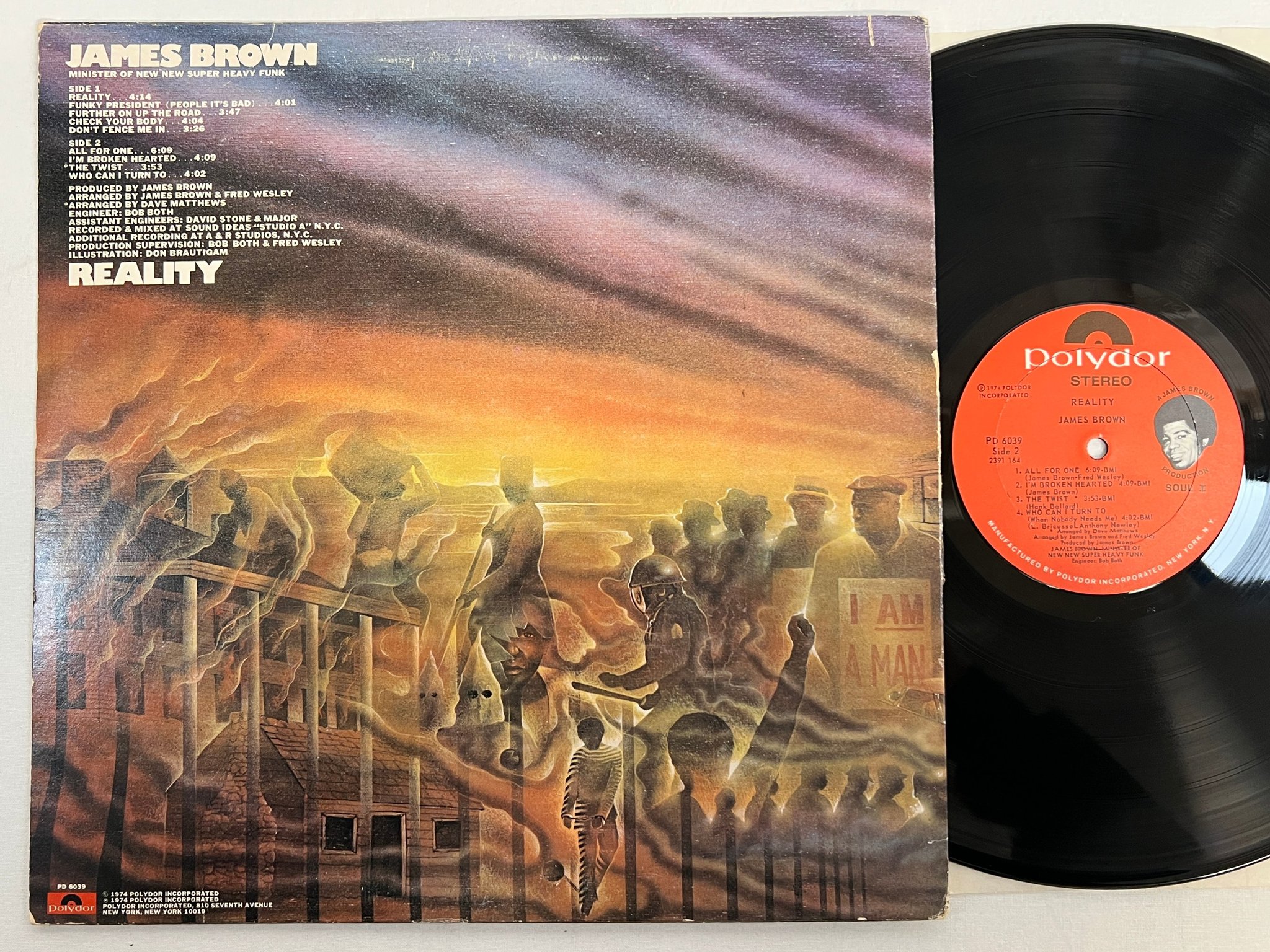 Omslagsbild för skivan JAMES BROWN reality LP -74 US POLYDOR PD 6039