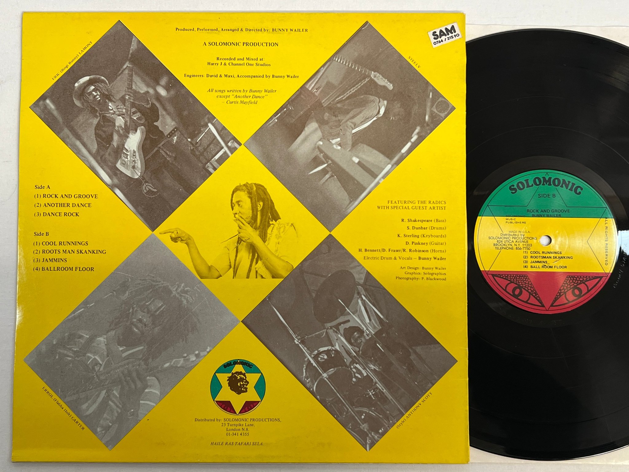 Omslagsbild för skivan BUNNY WAILER rock and groove LP US SOLOMONIC "jammin'"