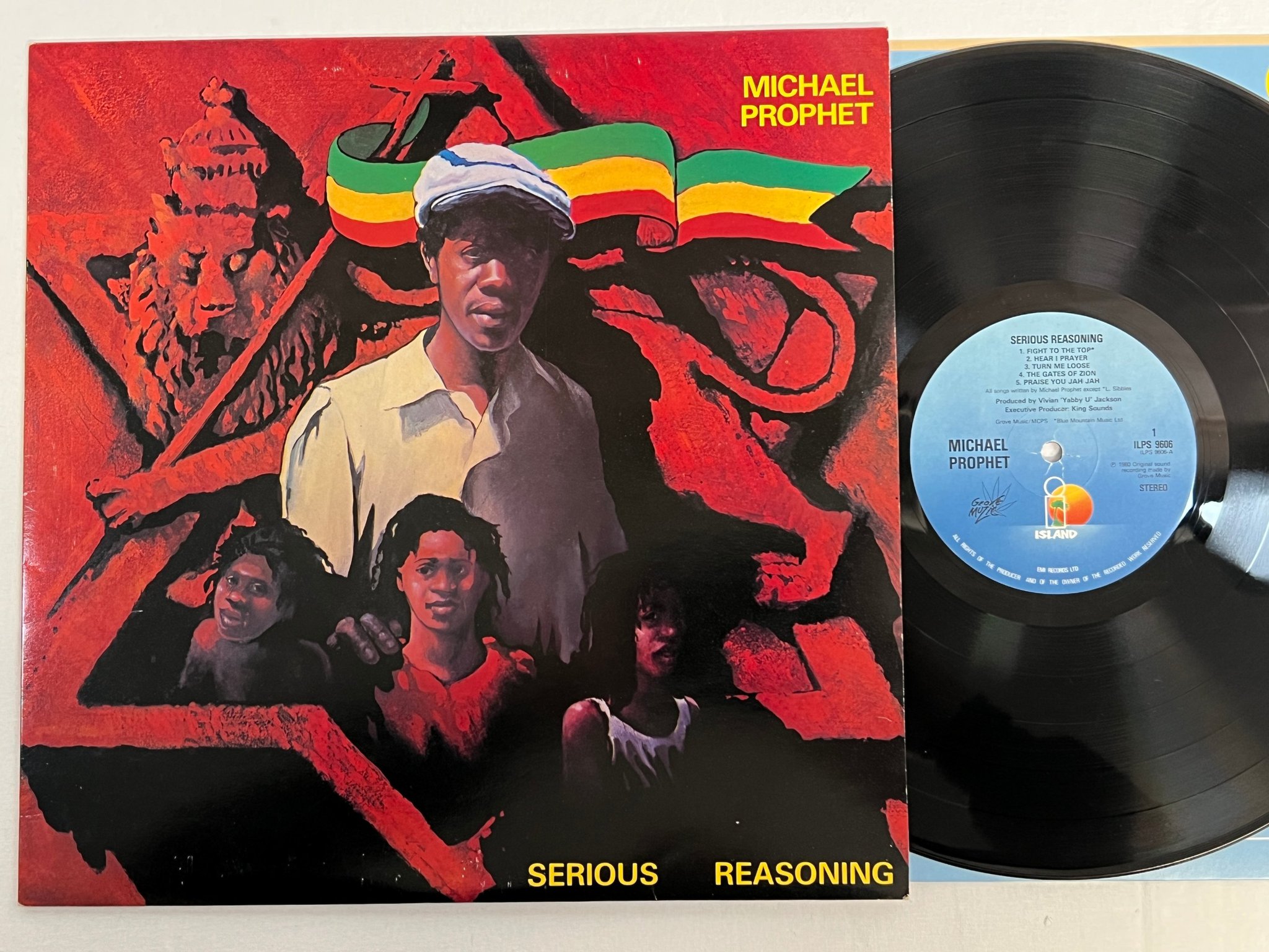 Omslagsbild för skivan MICHAEL PROPHET serious reasoning LP -80 UK ISLAND ILPS 9606