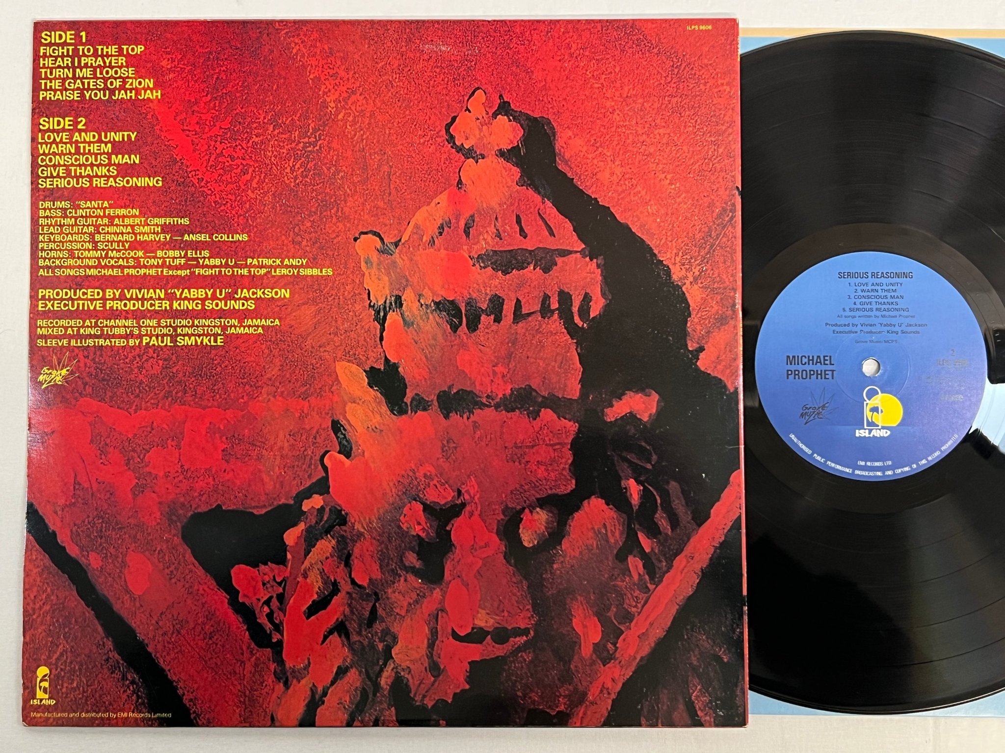 Omslagsbild för skivan MICHAEL PROPHET serious reasoning LP -80 UK ISLAND ILPS 9606