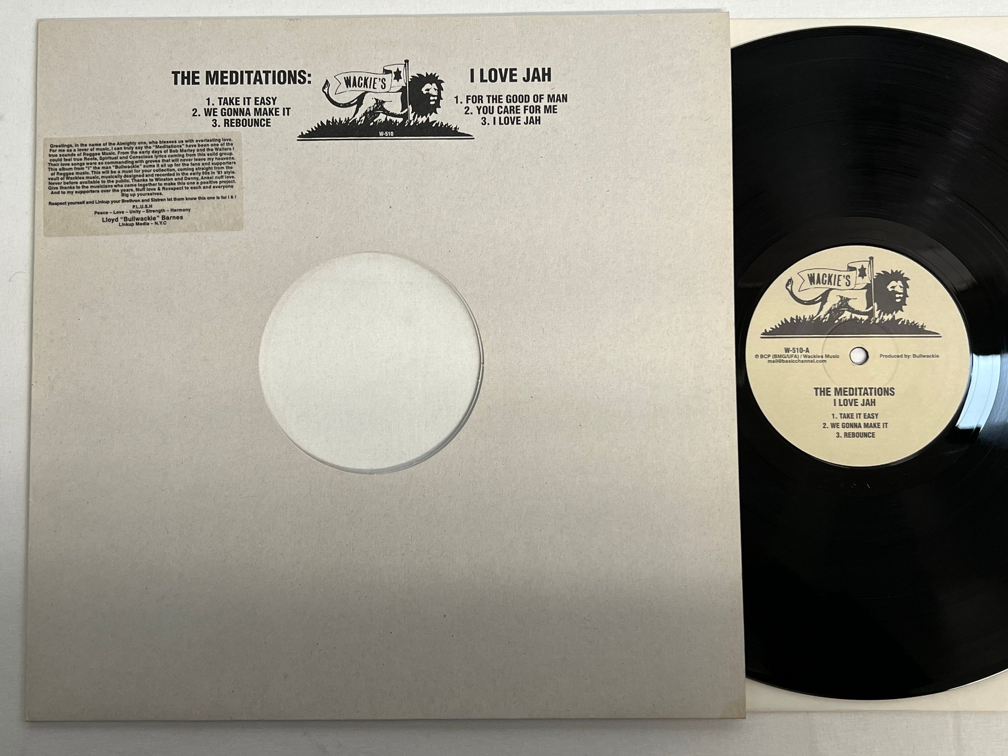 Omslagsbild för skivan THE MEDITATIONS I love Jah 12"single 2002 Ger WACKIE'S W-510