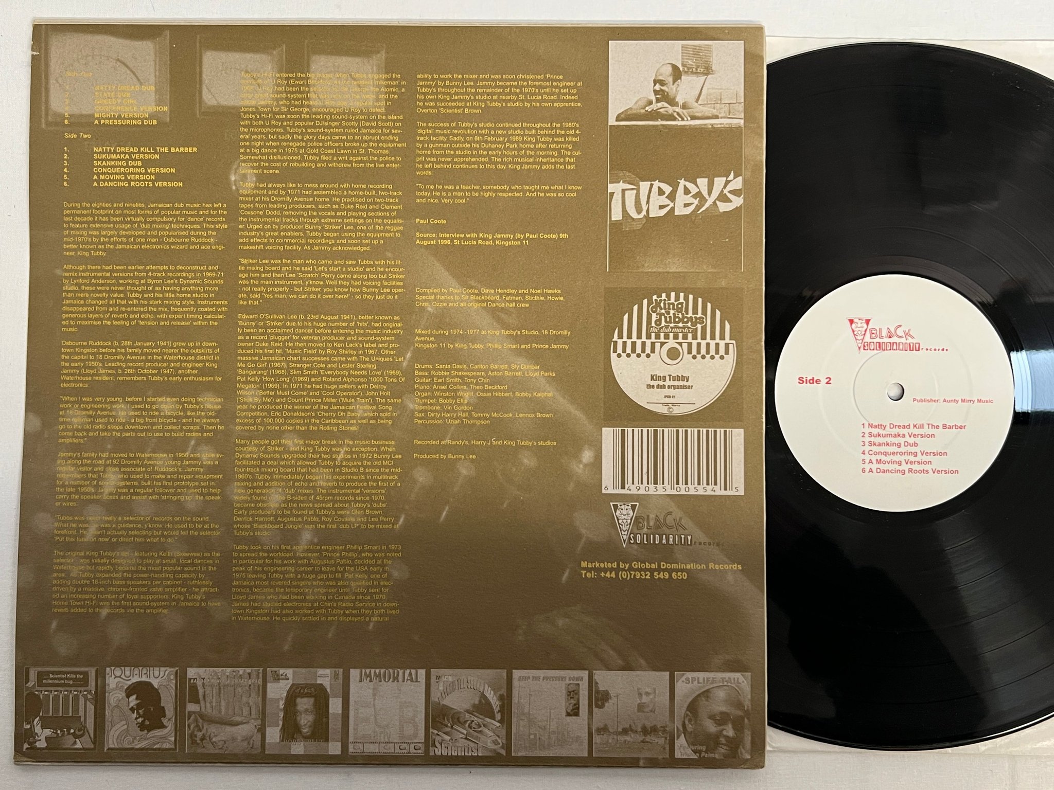 Omslagsbild för skivan KING TUBBY The Dub Organiser LP 2000 UK BLACK SOLIDARITY BSILP57