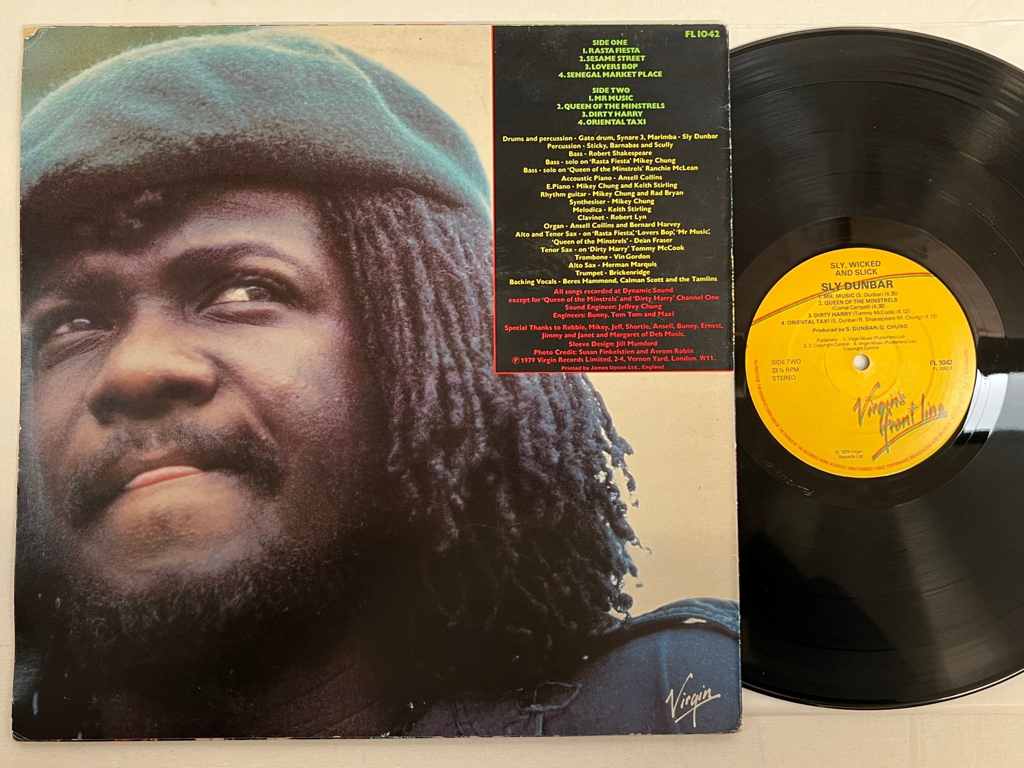 Omslagsbild för skivan SLY DUNBAR sly slick and wicked LP -79 UK VIRGIN'S FRONT LINE FL 1042