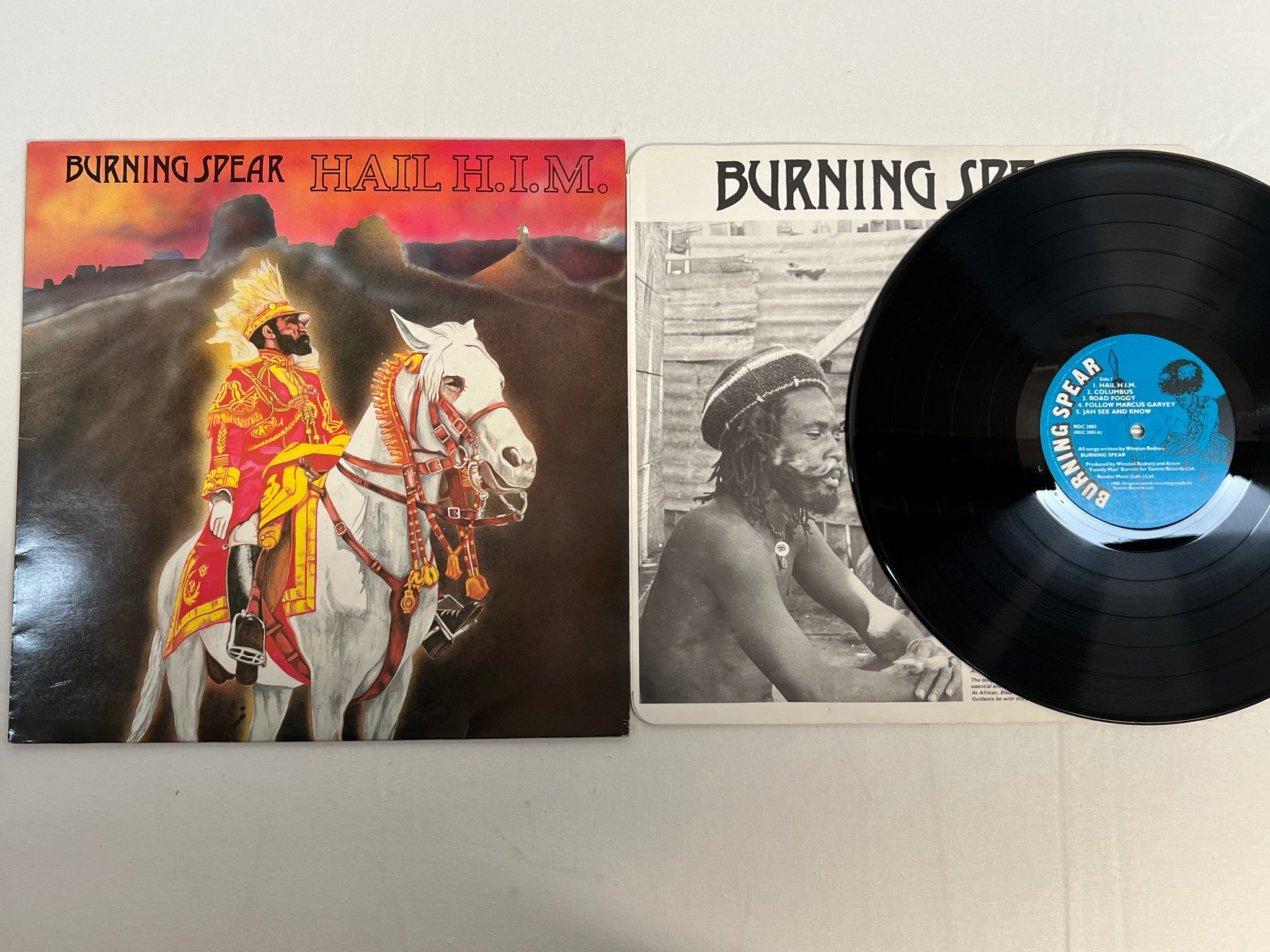 Omslagsbild för skivan BURNING SPEAR hail h.i.m. LP -80 UK 0C 062-63 753 ** classic **