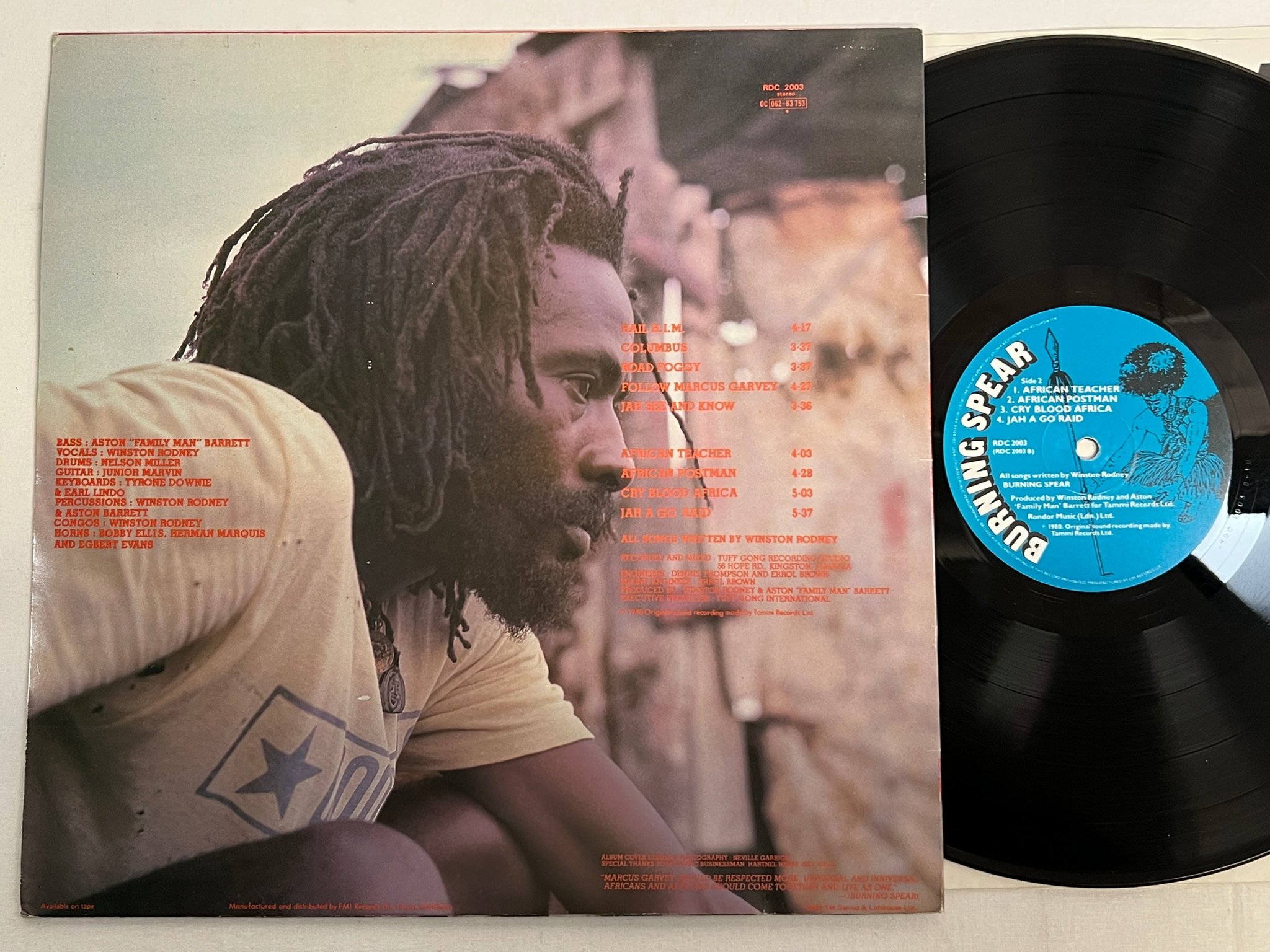 Omslagsbild för skivan BURNING SPEAR hail h.i.m. LP -80 UK 0C 062-63 753 ** classic **