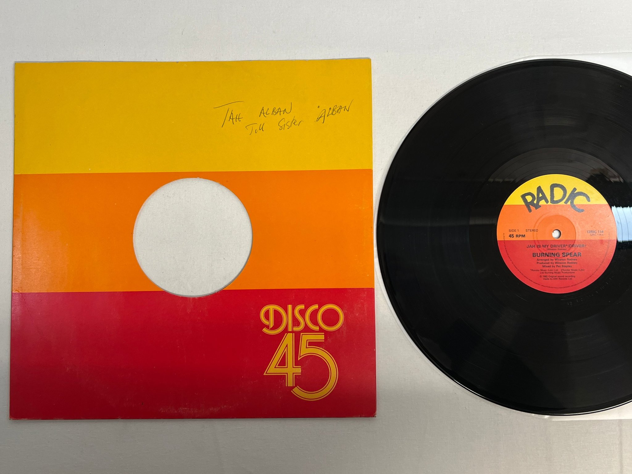 Omslagsbild för skivan BURNING SPEAR jah is my driver LP -82 RADIC 12RIC114 ** mega rare **