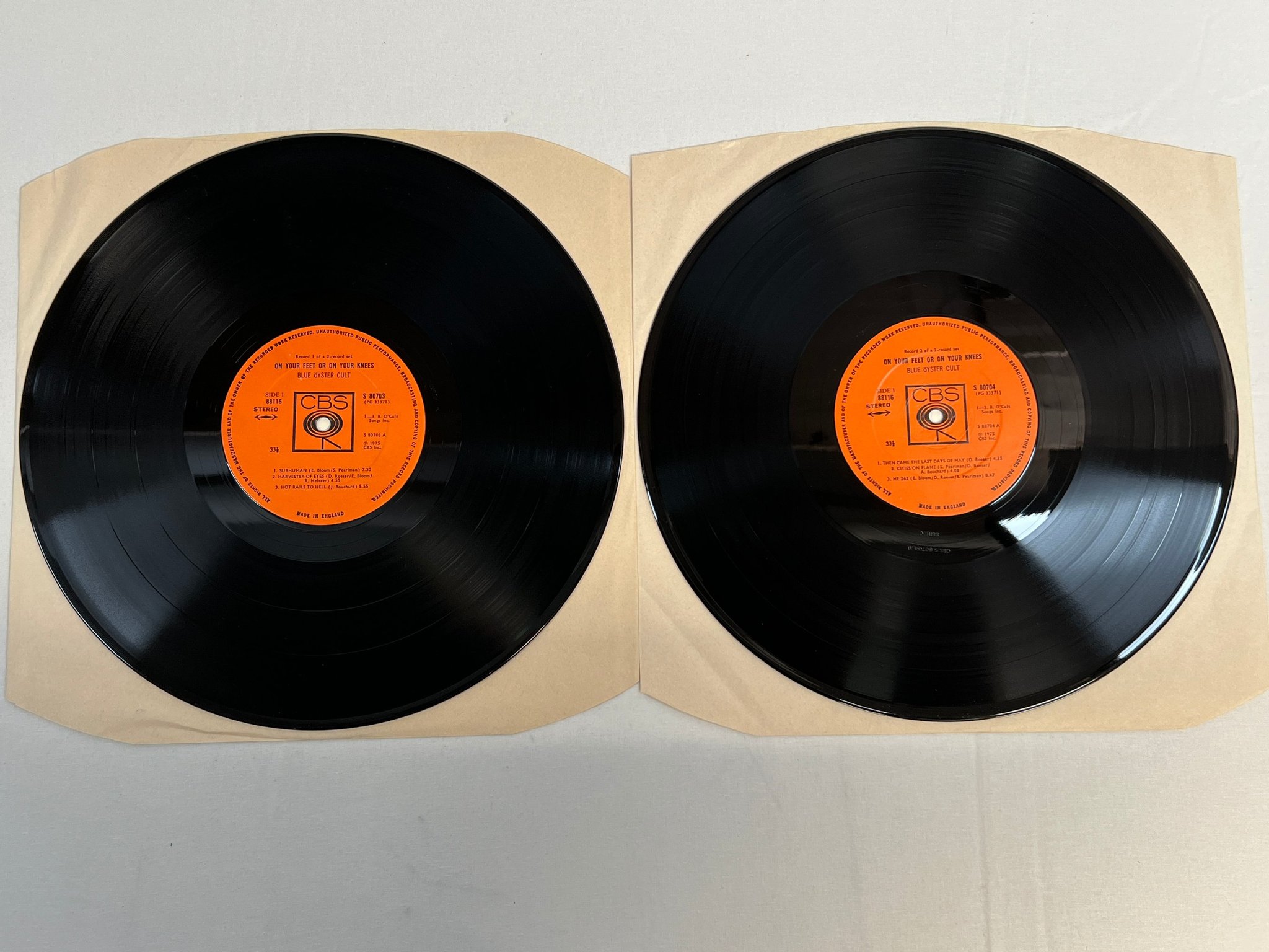 Omslagsbild för skivan BLUE ÖYSTER CULT On Your Feet Or On Your Knees 2xLP -75 UK CBS 88116