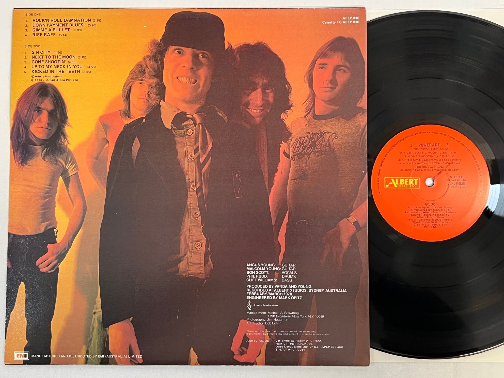 Omslagsbild för skivan AC/DC powerage LP Australia ALBERT APLP 030  ** NM **