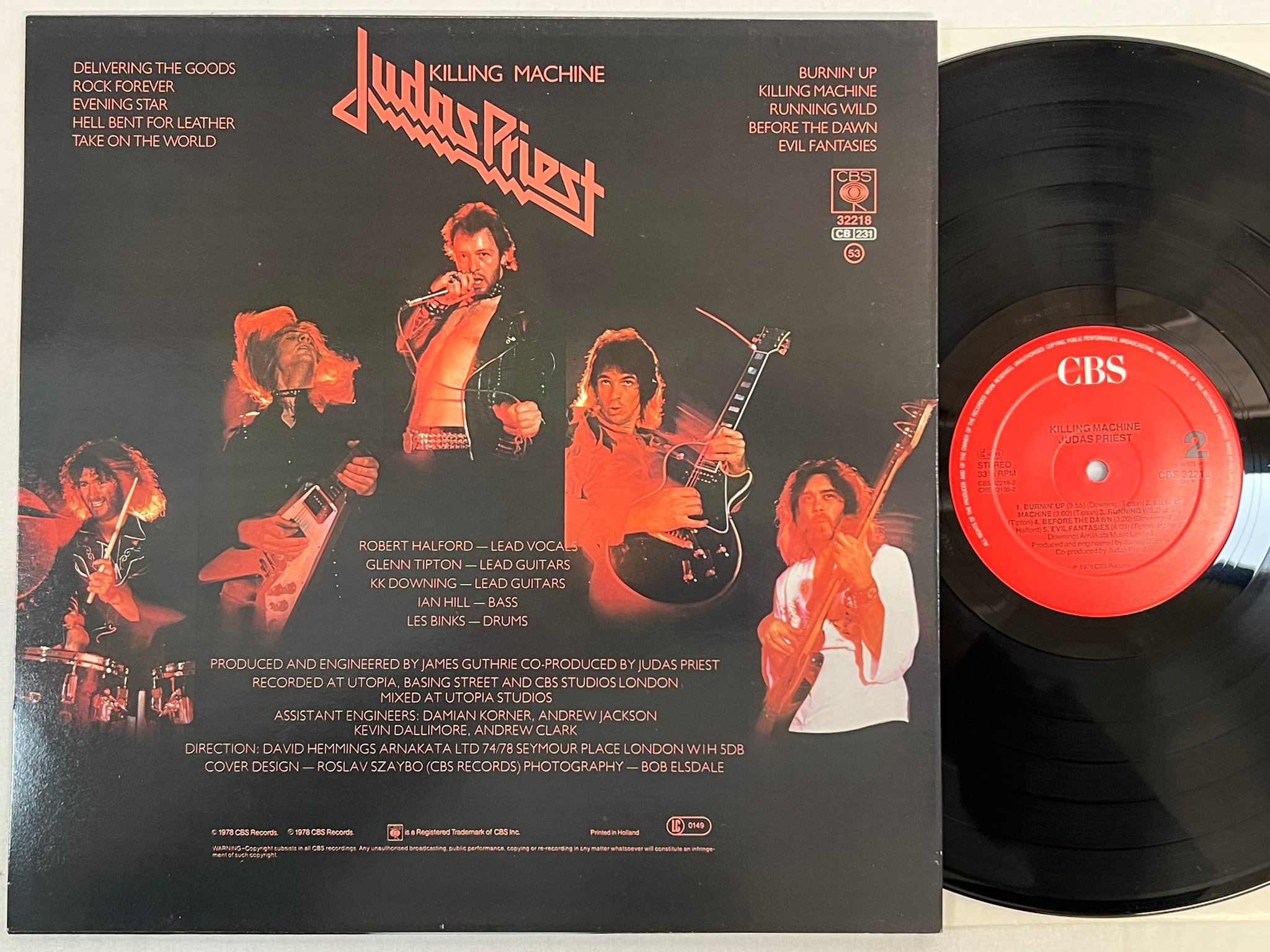 Omslagsbild för skivan JUDAS PRIEST killing machine LP -78 Hol CBS 32218