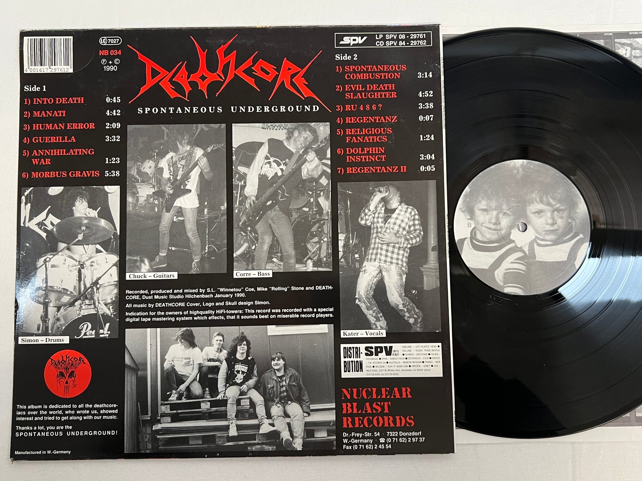Omslagsbild för skivan DEATHCORE Spontaneous Underground LP -90 Ger NUCLEAR BLAST NB-034