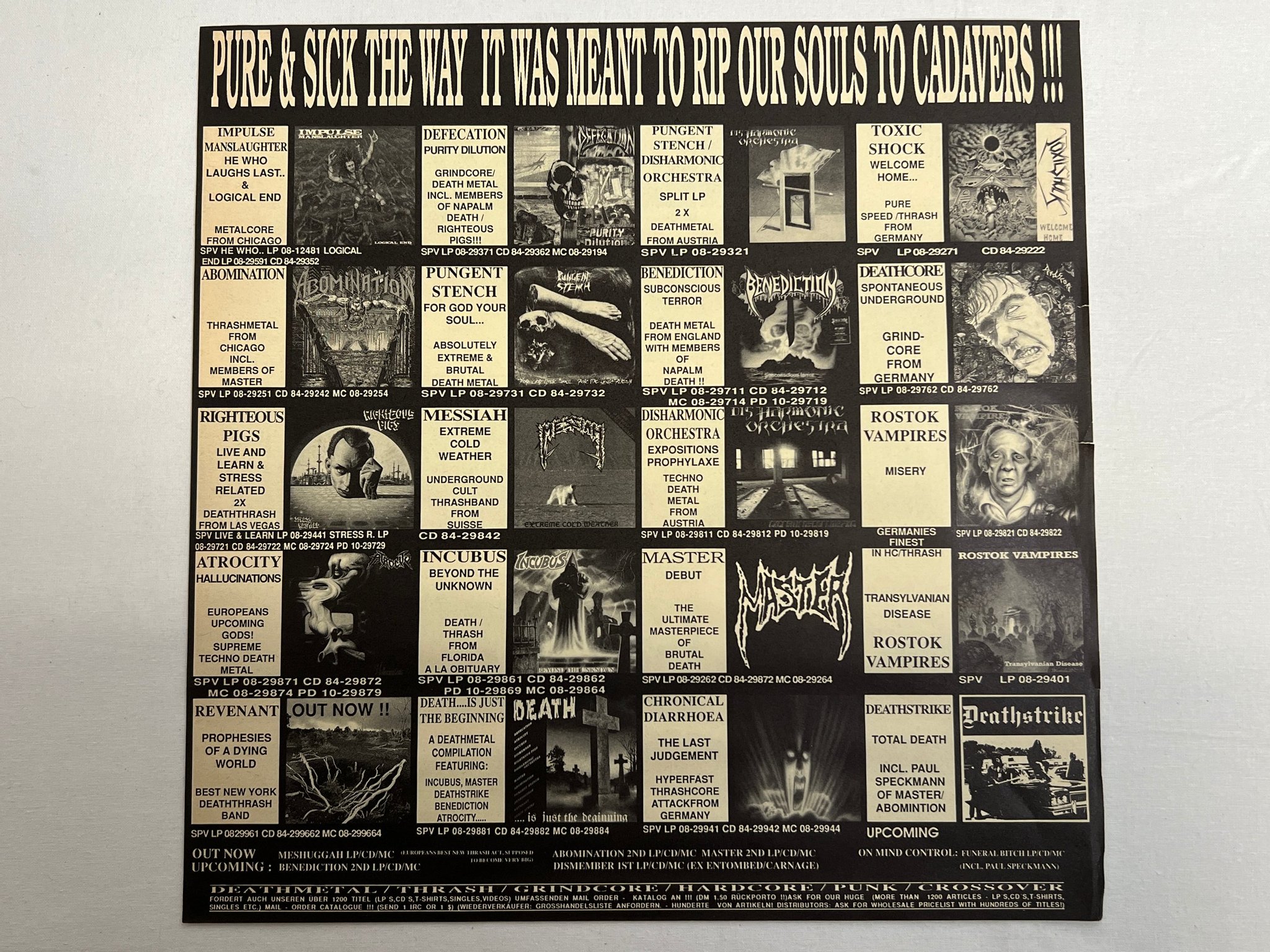 Omslagsbild för skivan DEATHCORE Spontaneous Underground LP -90 Ger NUCLEAR BLAST NB-034