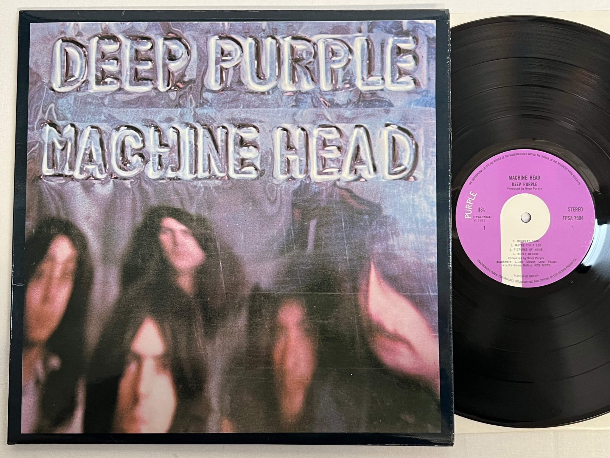 Omslagsbild för skivan DEEP PURPLE machine head LP -72 UK PURPLE TPSA 7504 ** TOP COPY **