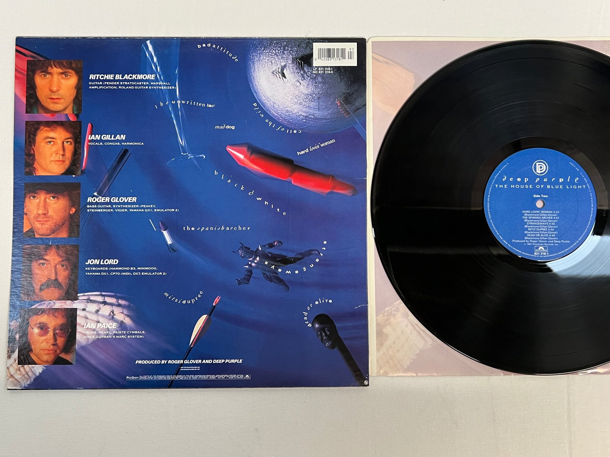 Omslagsbild för skivan DEEP PURPLE the house of blue light LP -87 Can POLYDOR 831 318-1