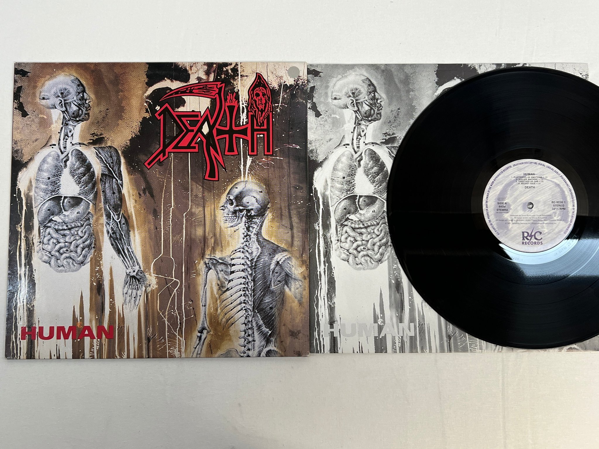 Omslagsbild för skivan DEATH human LP -91 Hol R/C RC 9238 1  "* RARE DEATH METAL **