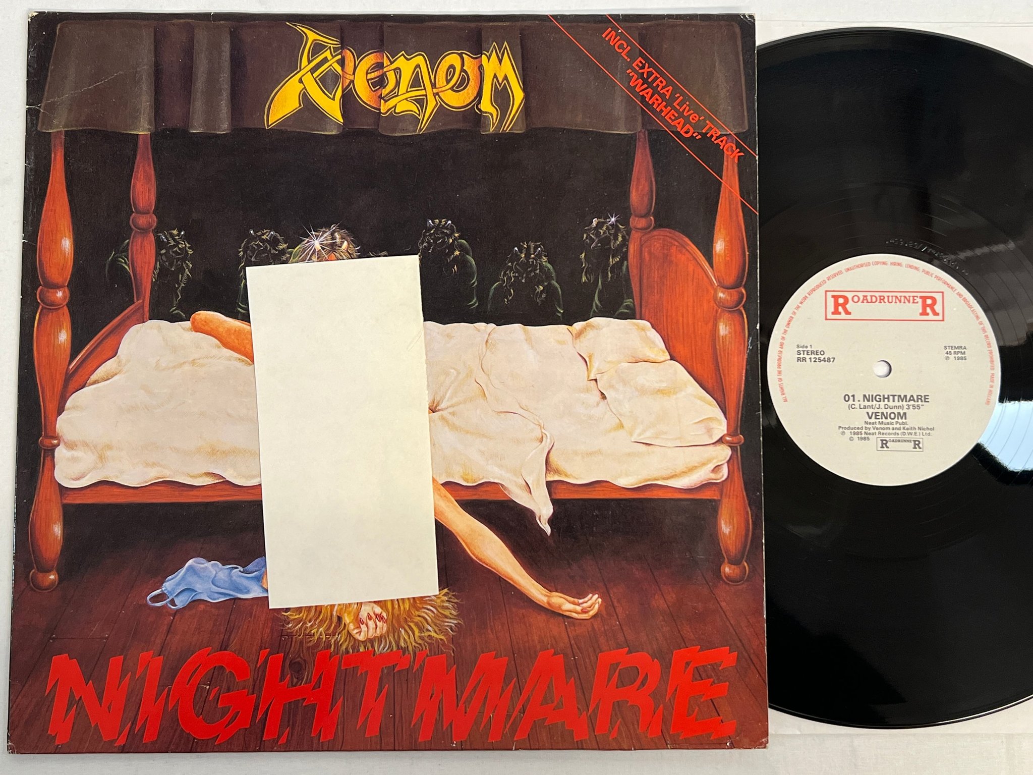 Omslagsbild för skivan VENOM nightmare 12"ep -85 ROADRUNNER RR 125487 black metal