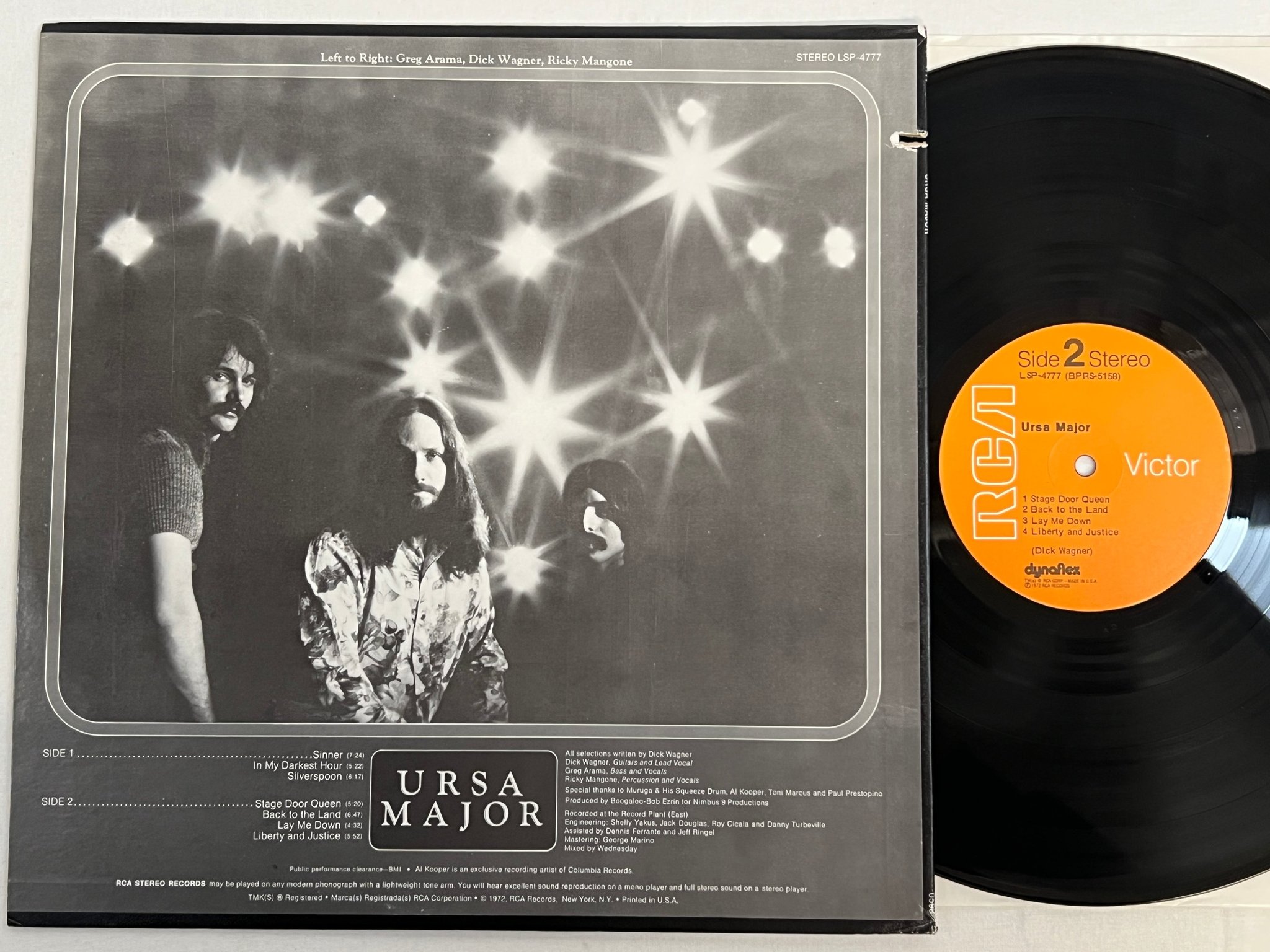 Omslagsbild för skivan URSA MAJOR s/t LP -72 US RCA LSP 4777 hard rock