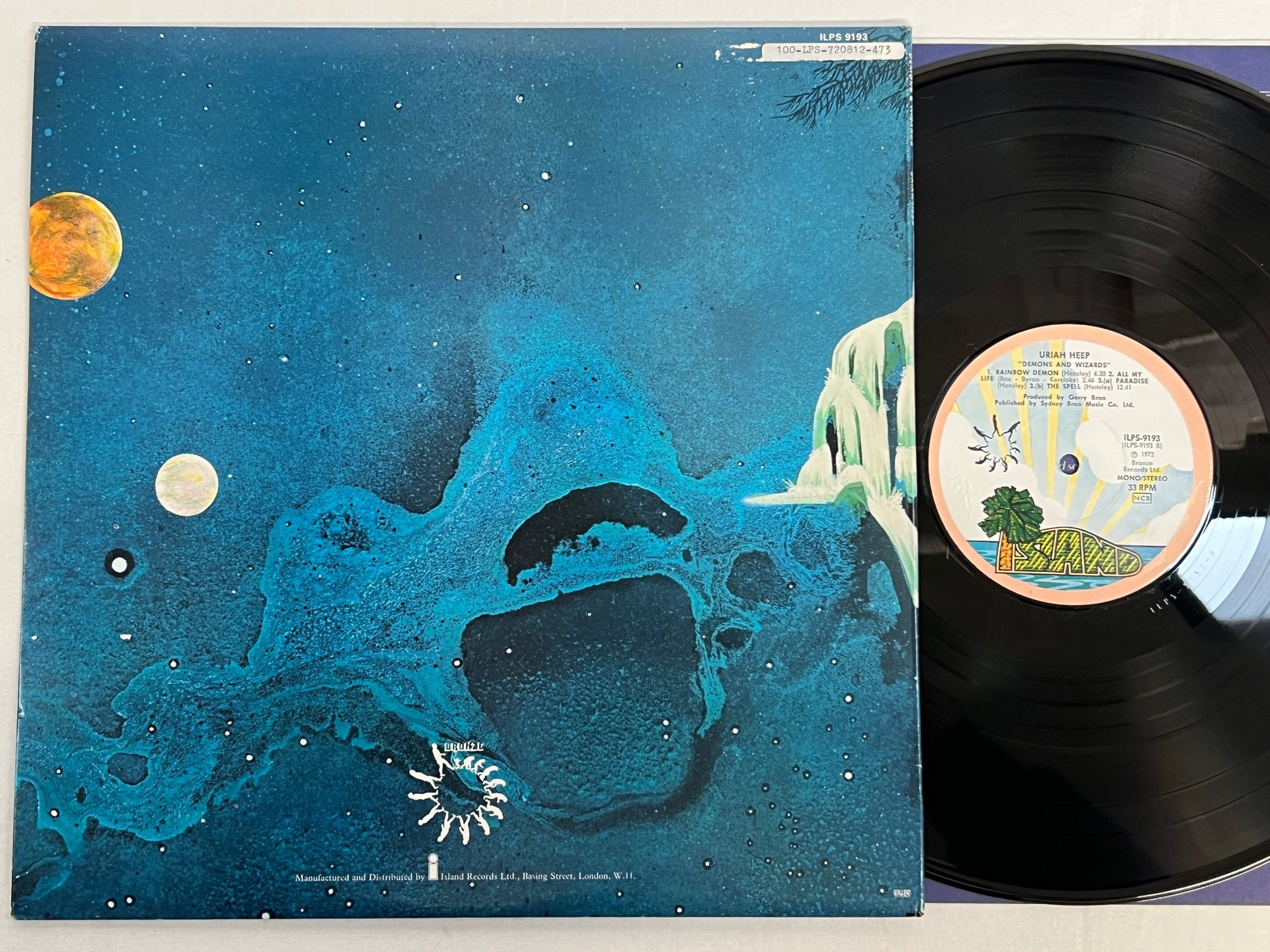 Omslagsbild för skivan URIAH HEEP demons and wizards LP -72 ncb ISLAND ILPS 9193