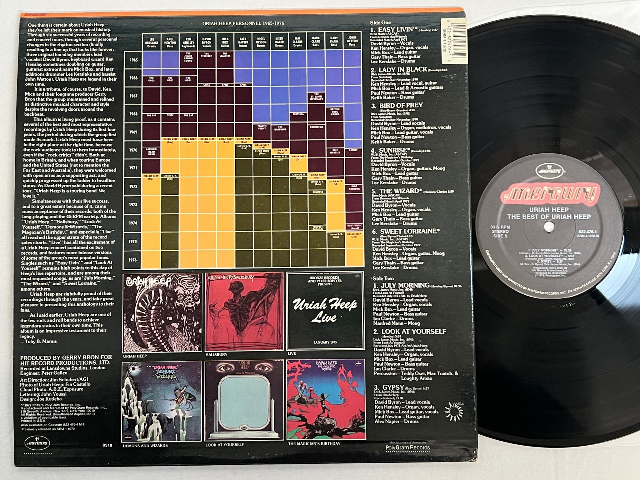 Omslagsbild för skivan URIAH HEEP  The Best Of LP US MERCURY SRM-1-1070