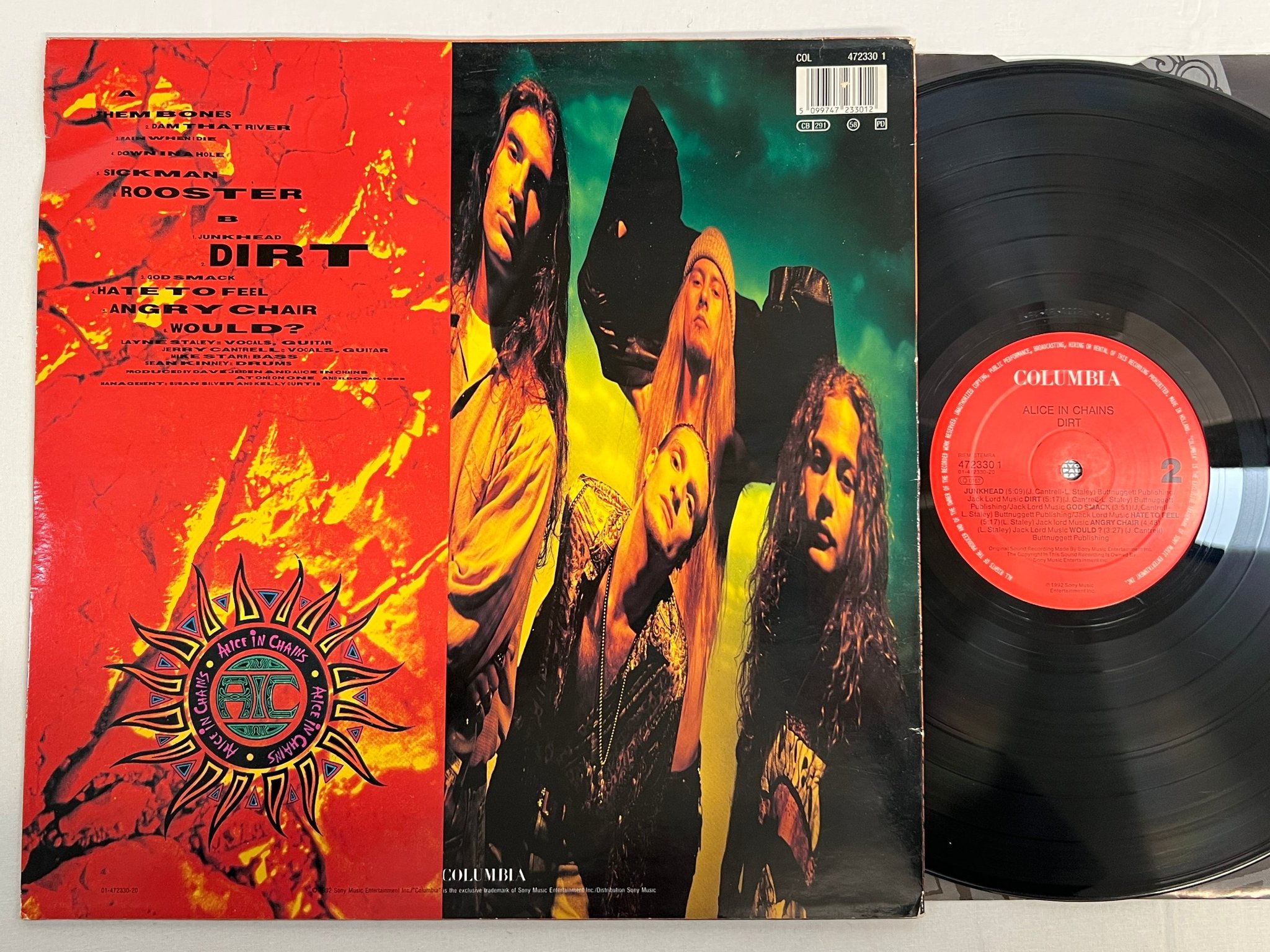 Omslagsbild för skivan ALICE IN CHAINS dirt LP -92 EU COLUMBIA 472330 1 ** RARE **
