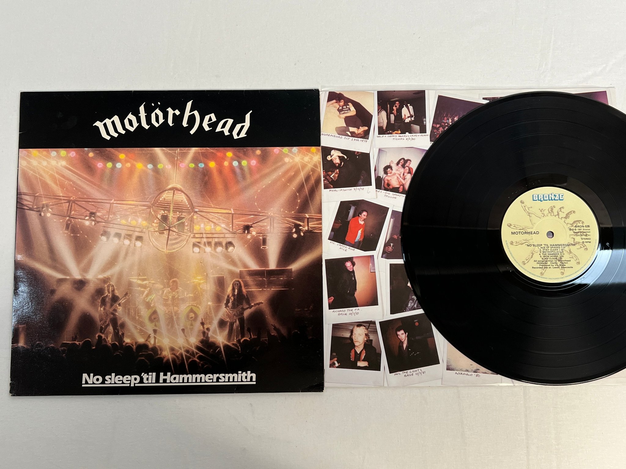 Omslagsbild för skivan MOTÖRHEAD no sleep 'til Hammersmith LP -81 ncb BRONZE BRON 535