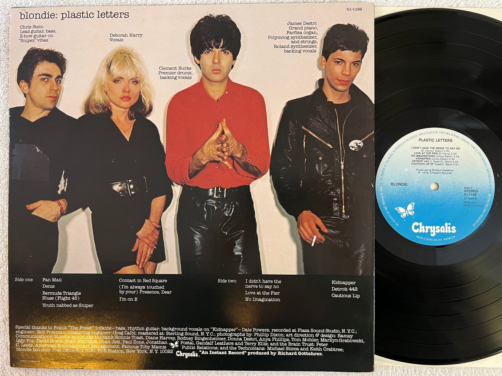 Omslagsbild för skivan BLONDIE plastic letters LP -78 Hol CHRYSALIS 511166