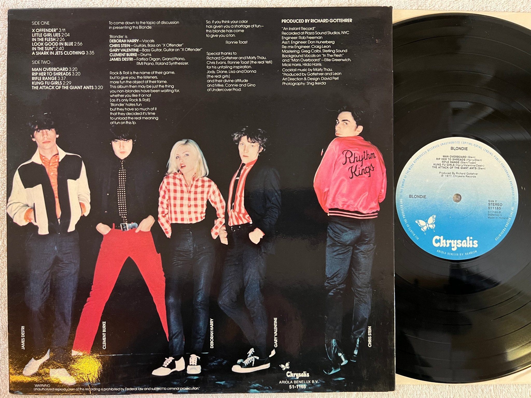 Omslagsbild för skivan BLONDIE s/t LP -77 Hol CHRYSALIS 511165