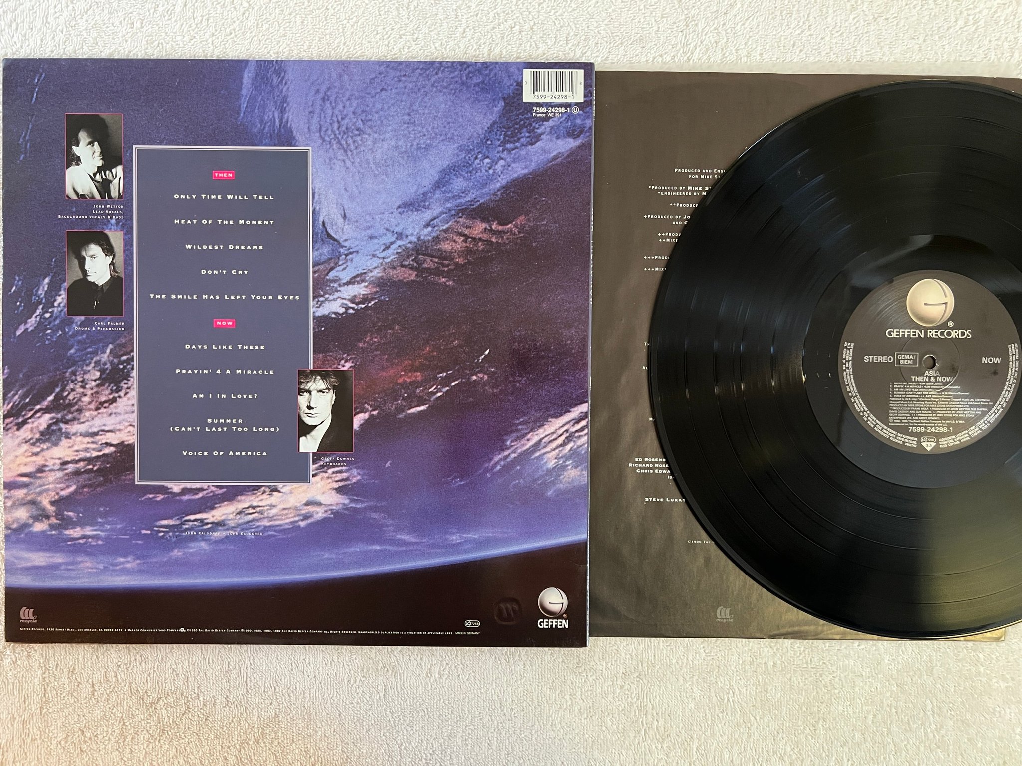 Omslagsbild för skivan ASIA then & now LP -90 Ger GEFFEN 7599 24298-1