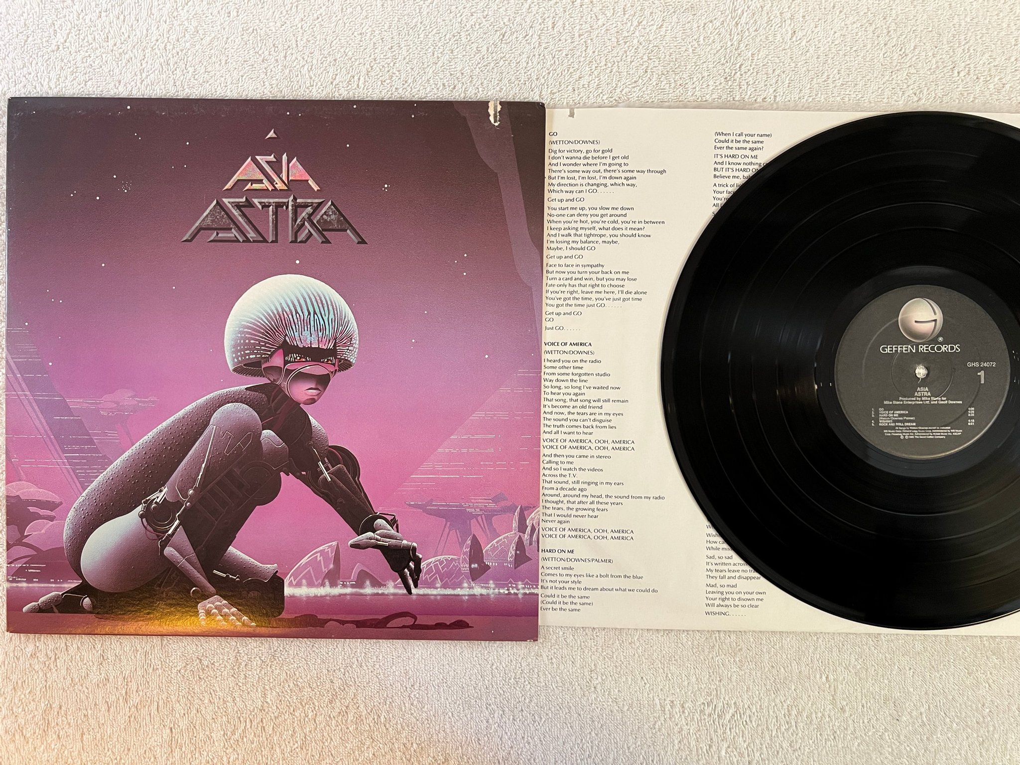 Omslagsbild för skivan ASIA astra LP -85 US GEFFEN GHS 24072