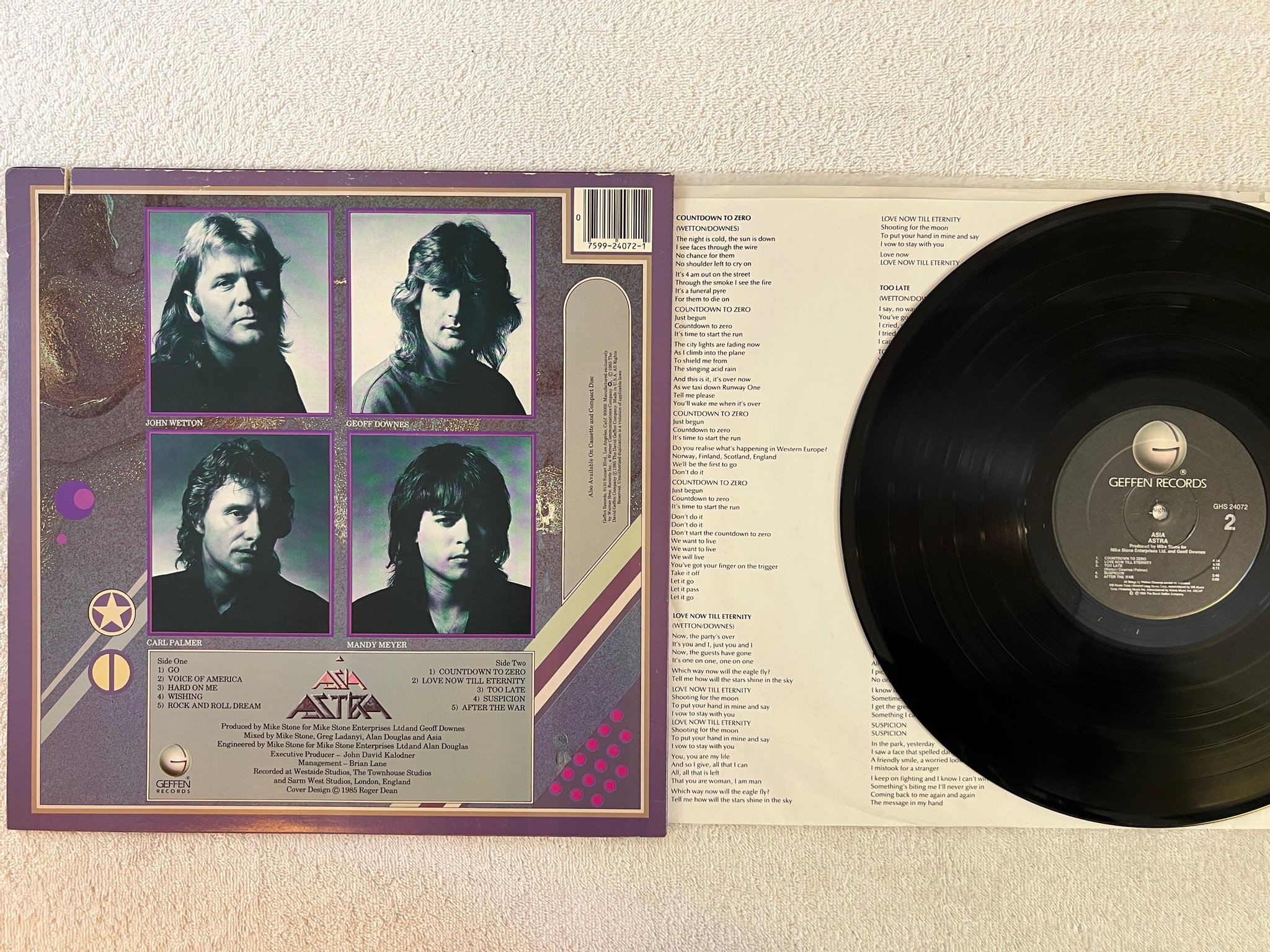 Omslagsbild för skivan ASIA astra LP -85 US GEFFEN GHS 24072