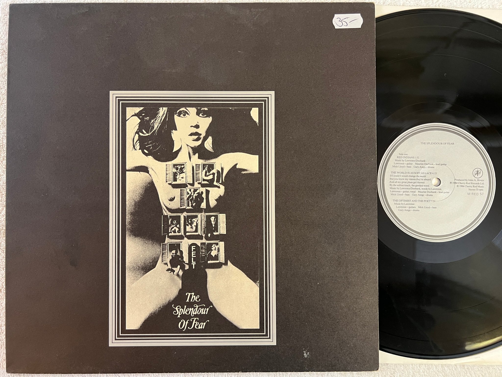 Omslagsbild för skivan FELT The Splendour Of Fear LP -84 UK CHERRY RED M RED 57 indie rock