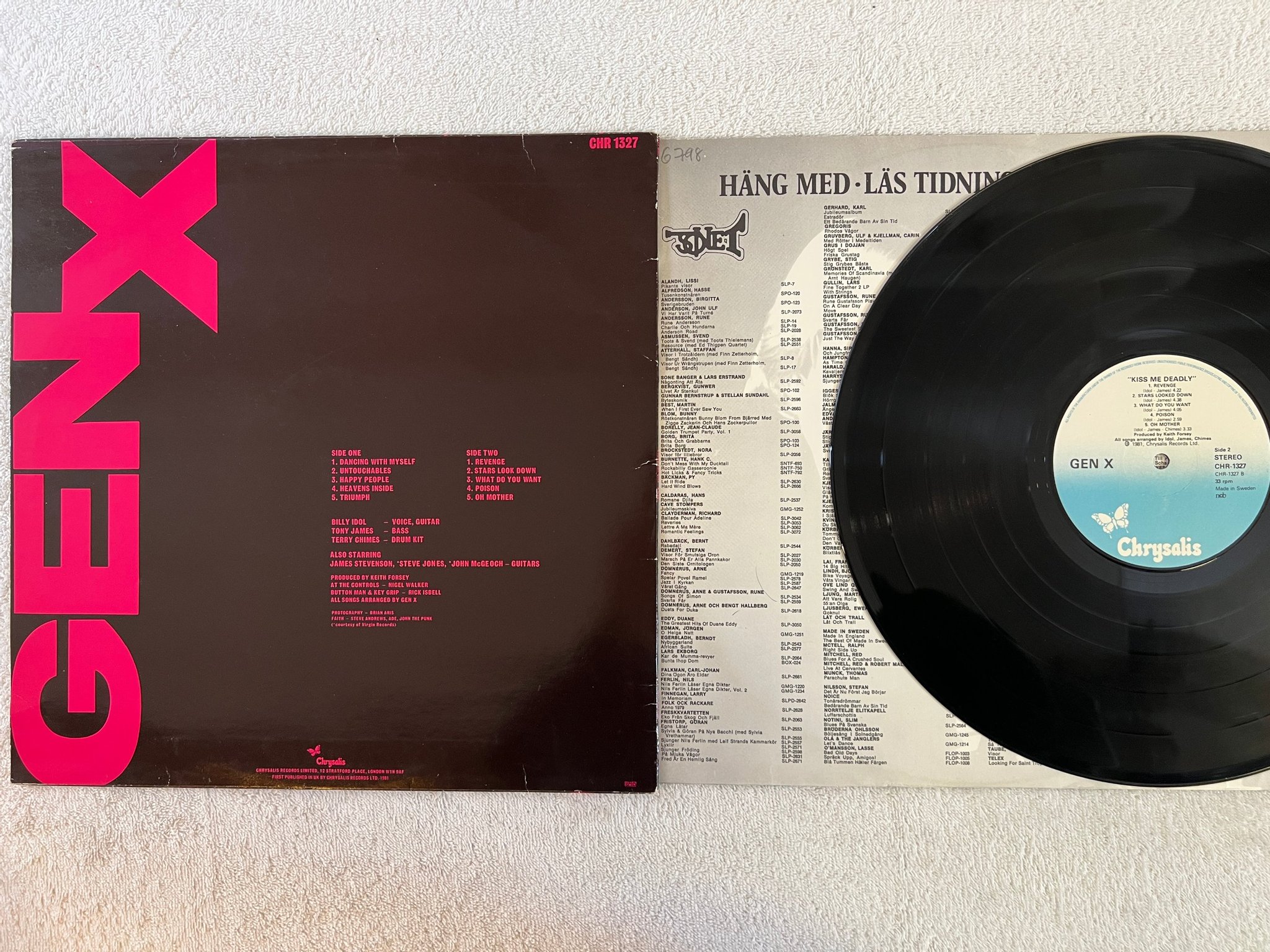 Omslagsbild för skivan GEN  X kiss me deadly LP -81 ncb CHRYSALIS CHR 1327