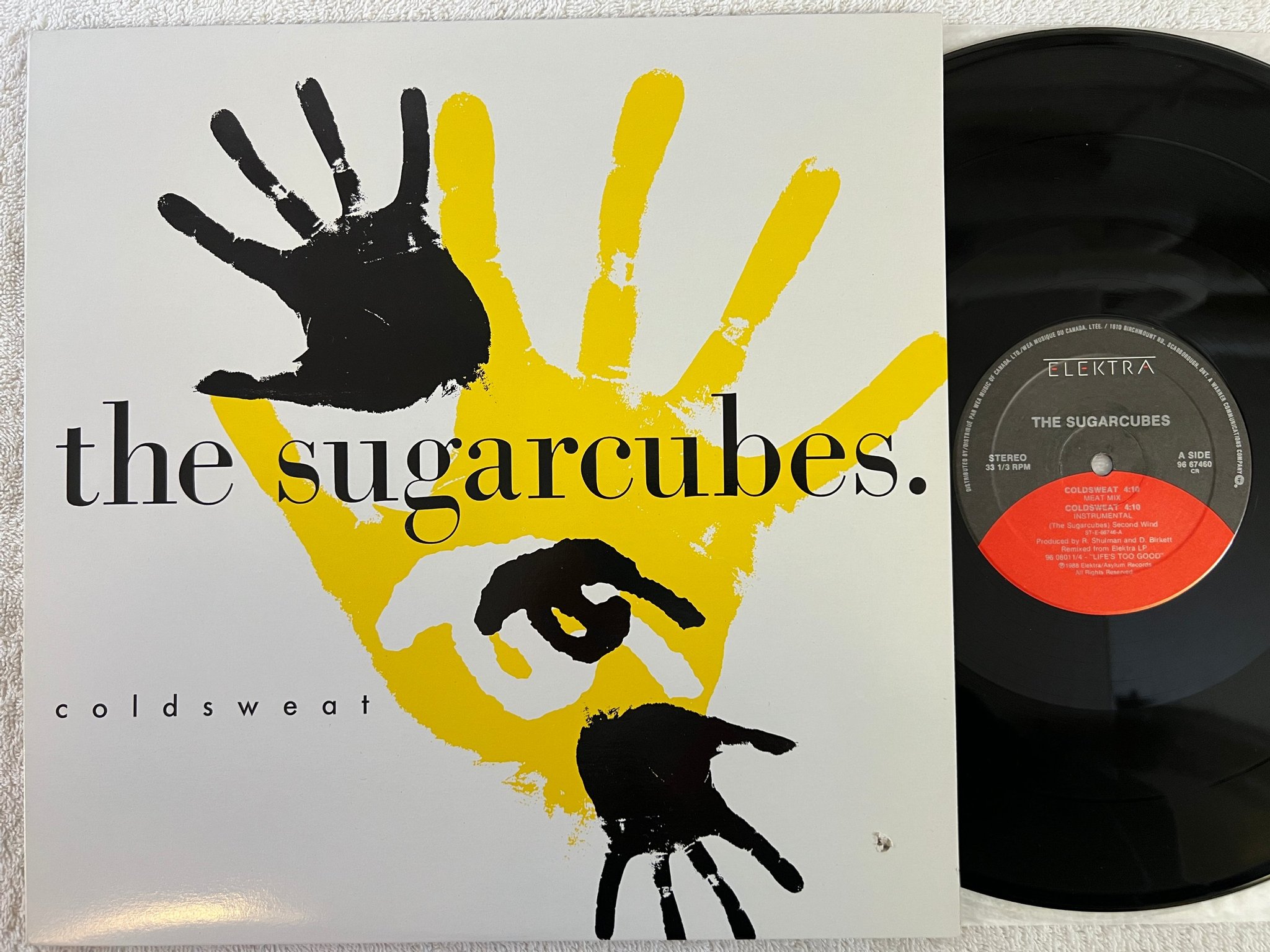 Omslagsbild för skivan THE SUGARCUBES Coldsweat 12"SINGLE -88 Can ELEKTRA 96 67460