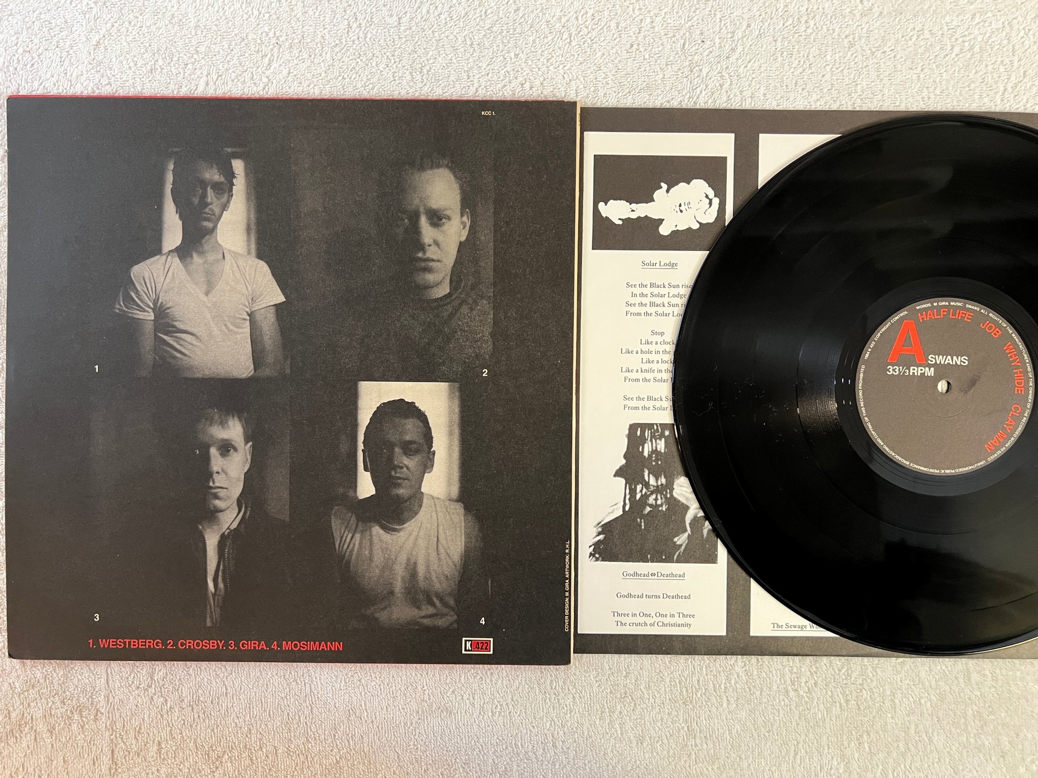 Omslagsbild för skivan SWANS Cop LP -84 UK K.422 KCC-1 industrial / noise  ** RARE **