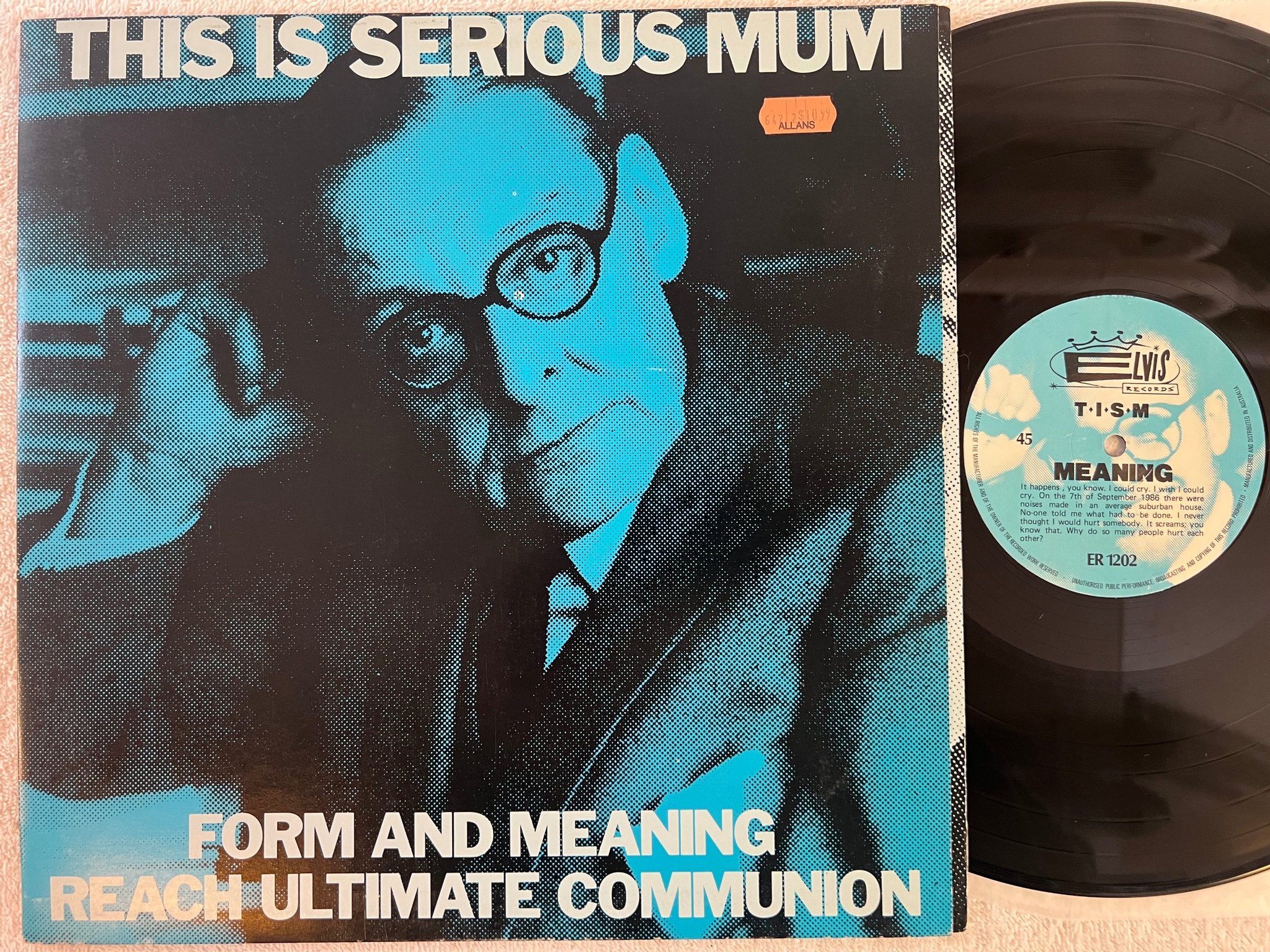 Omslagsbild för skivan THIS IS SERIOUS MUM FORM AND... 12"EP Australia  ER 1202 electronic RARE!!!