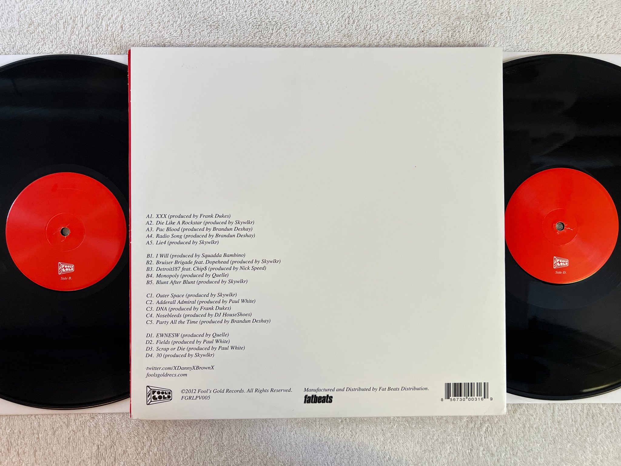Omslagsbild för skivan DANNY BROWN xxx 2xLP 2012 US RSD hip-hop FGRLPVD005