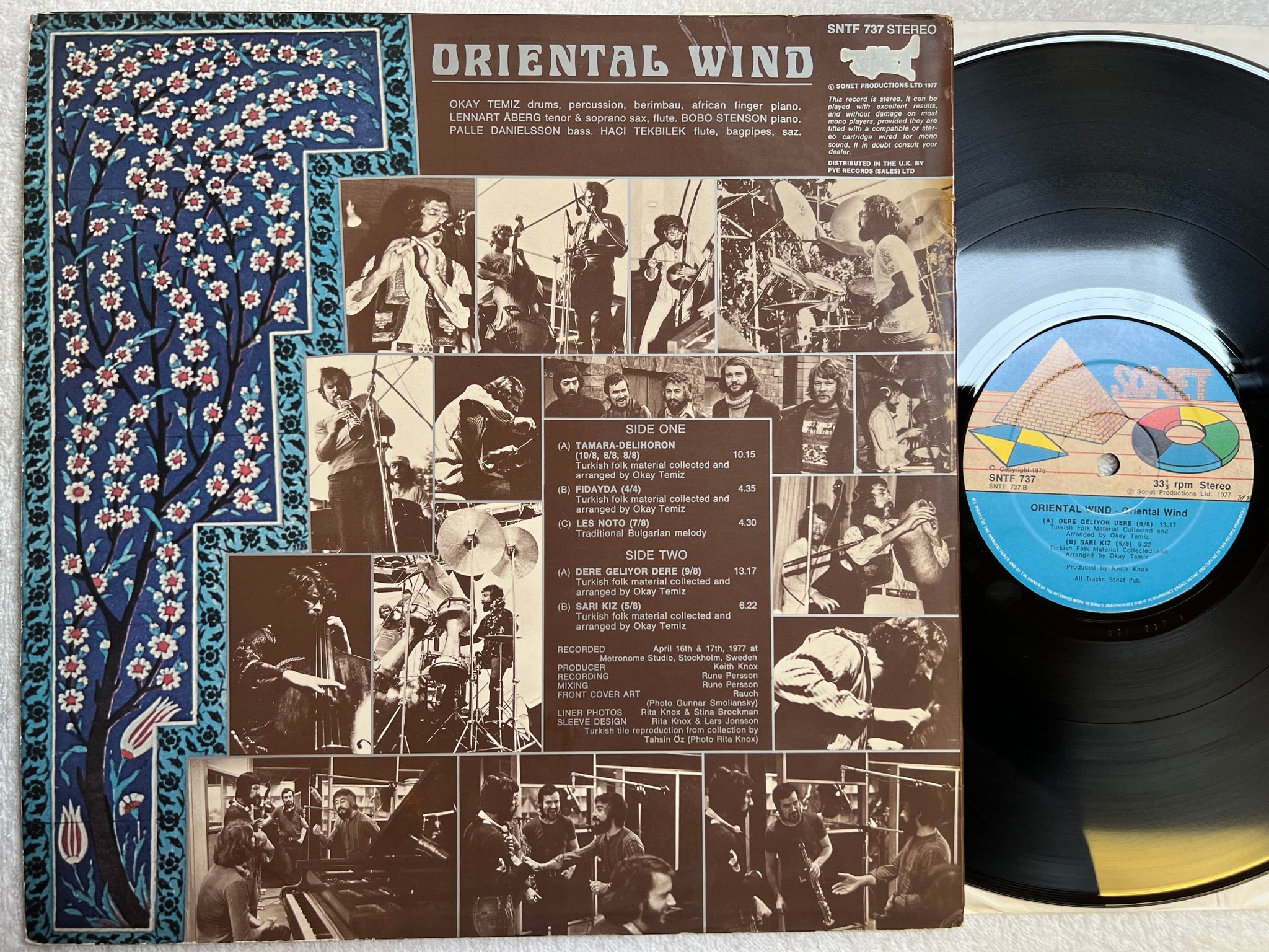 Omslagsbild för skivan ORIENTAL WIND s/t LP -77 UK SONET SNTF 737 Okay Temiz 