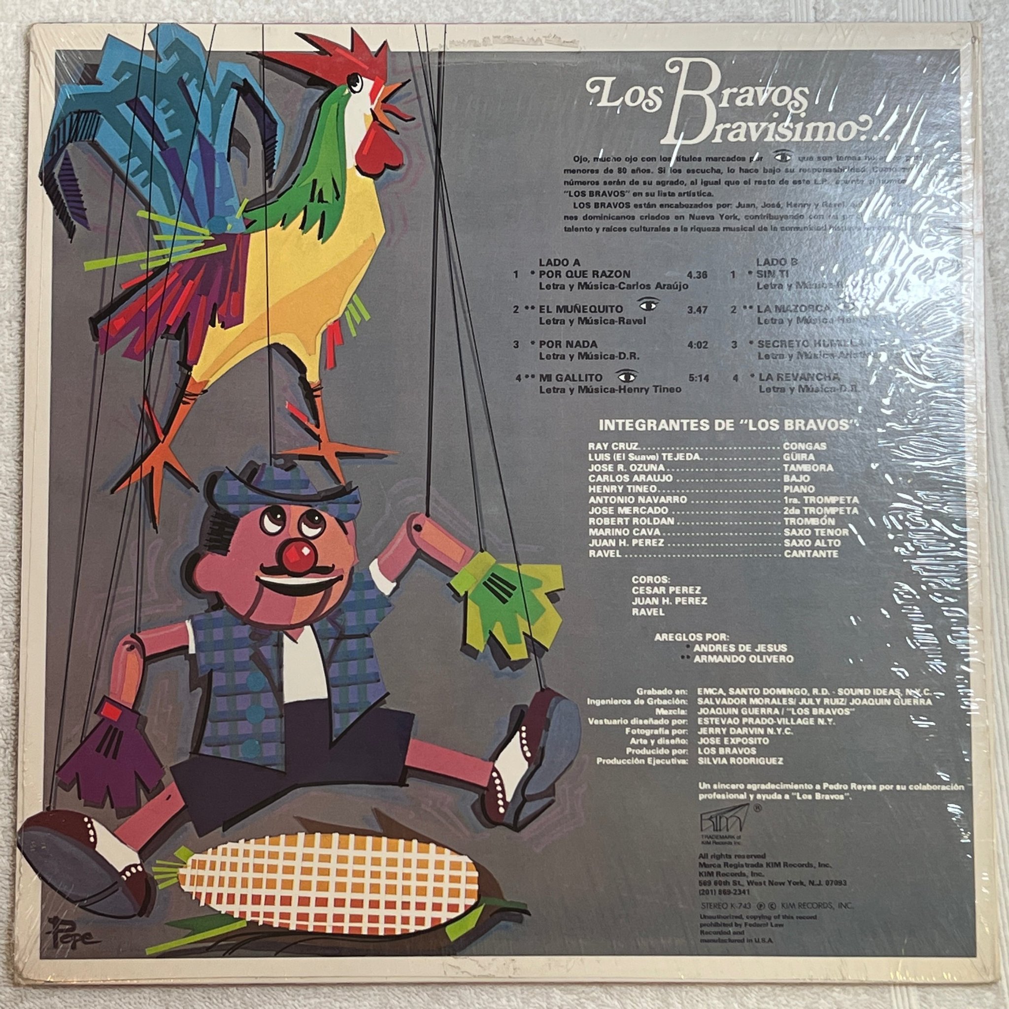 Omslagsbild för skivan LOS BRAVOS BRAVISIMOS Que Es Lo Que Tu Me'Sta' LP -80 US merengue K743 sealed