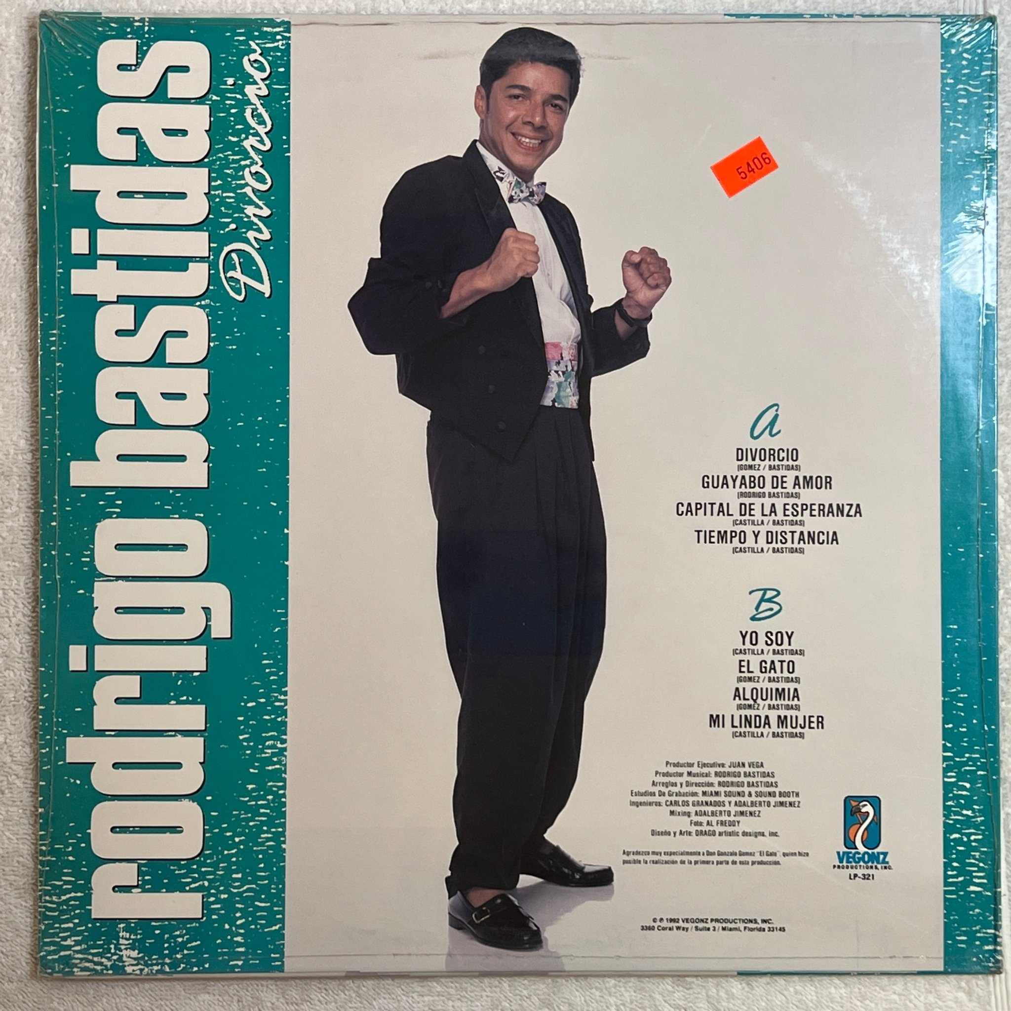 Omslagsbild för skivan RODRIGO BASTIDAS Divorcio LP -92 US vergonz lp-321 SEALED salsa  ** rare **