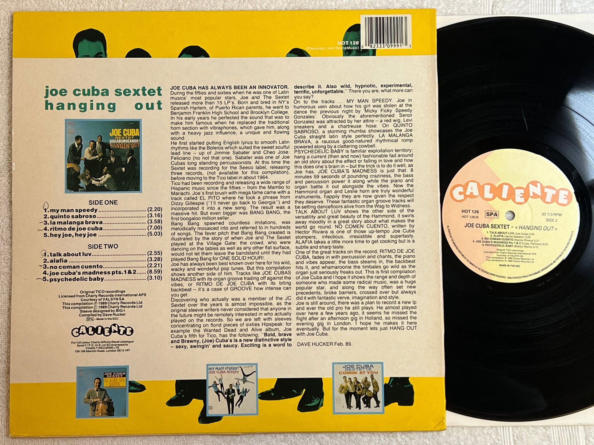 Omslagsbild för skivan JOE CUBA SEXTET hanging out LP -89 caliente HOT 126