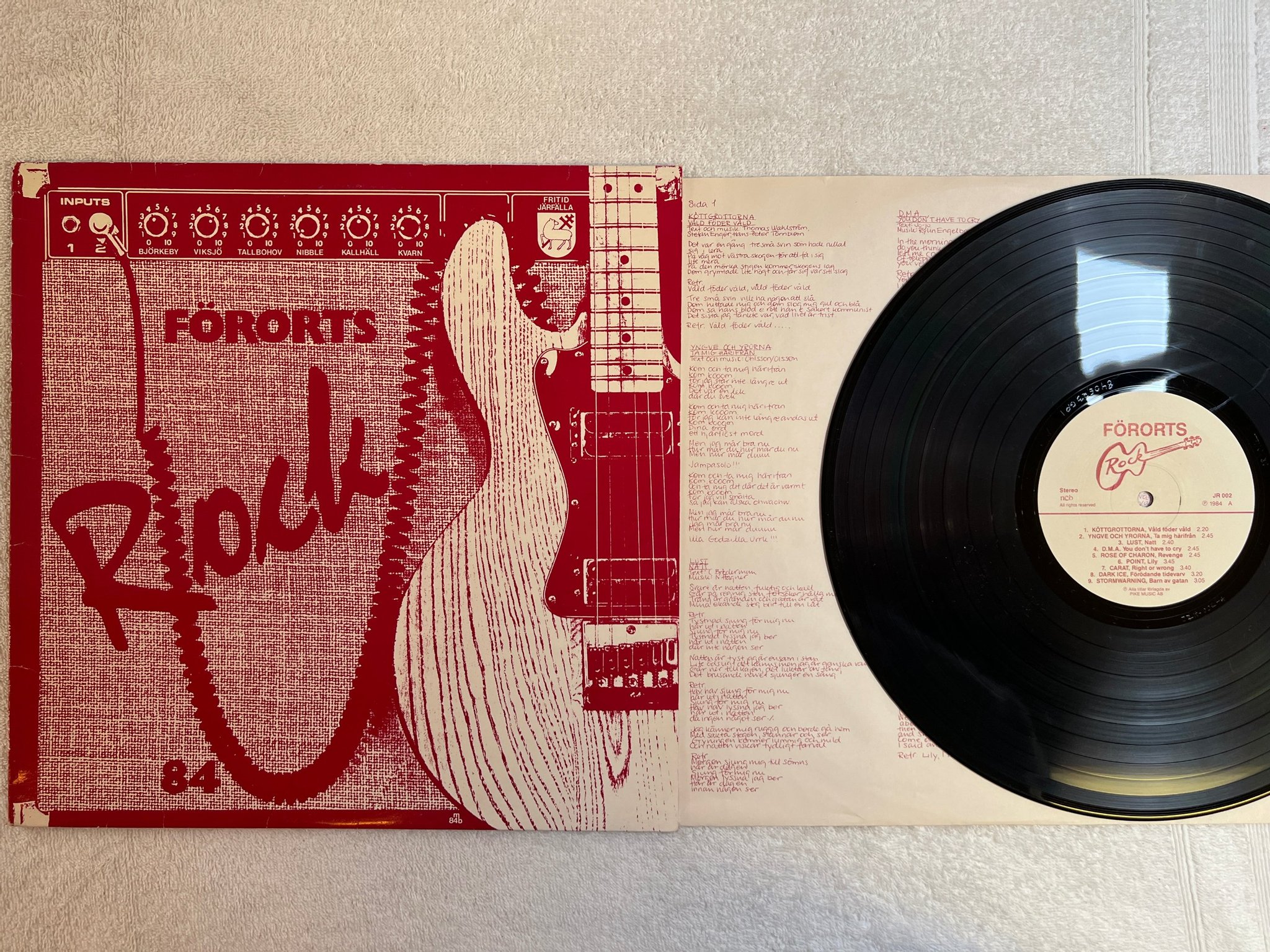 Omslagsbild för skivan V/A förorts rock LP -84 Swe JÄRFÄLLA JR 002 