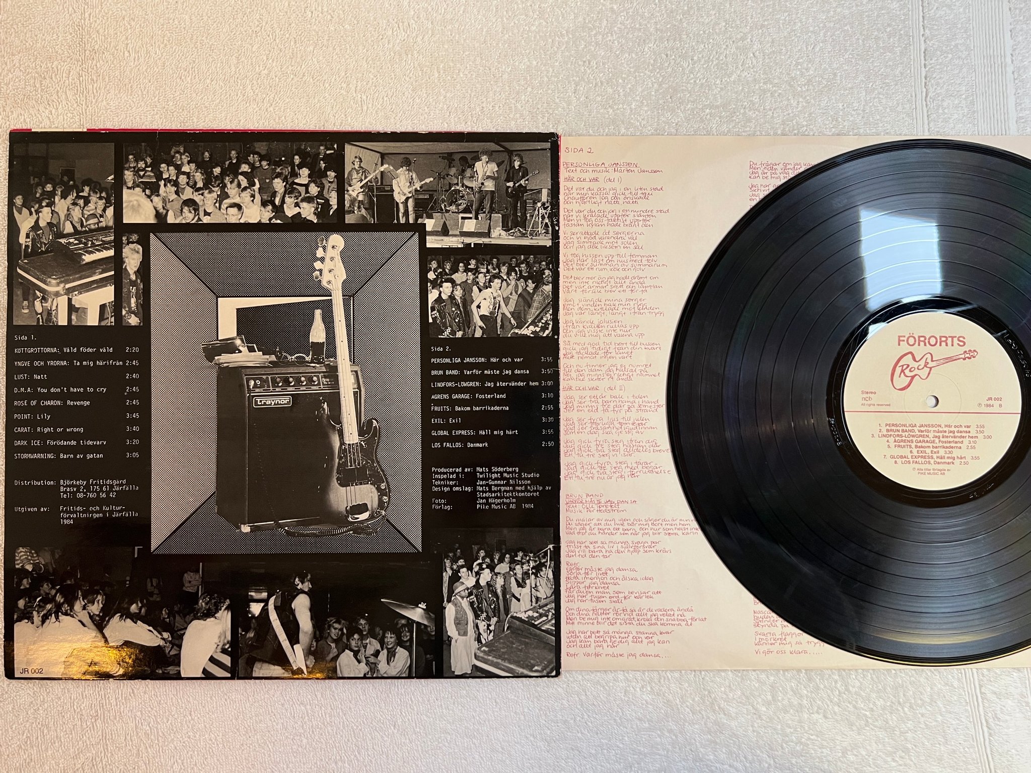 Omslagsbild för skivan V/A förorts rock LP -84 Swe JÄRFÄLLA JR 002 