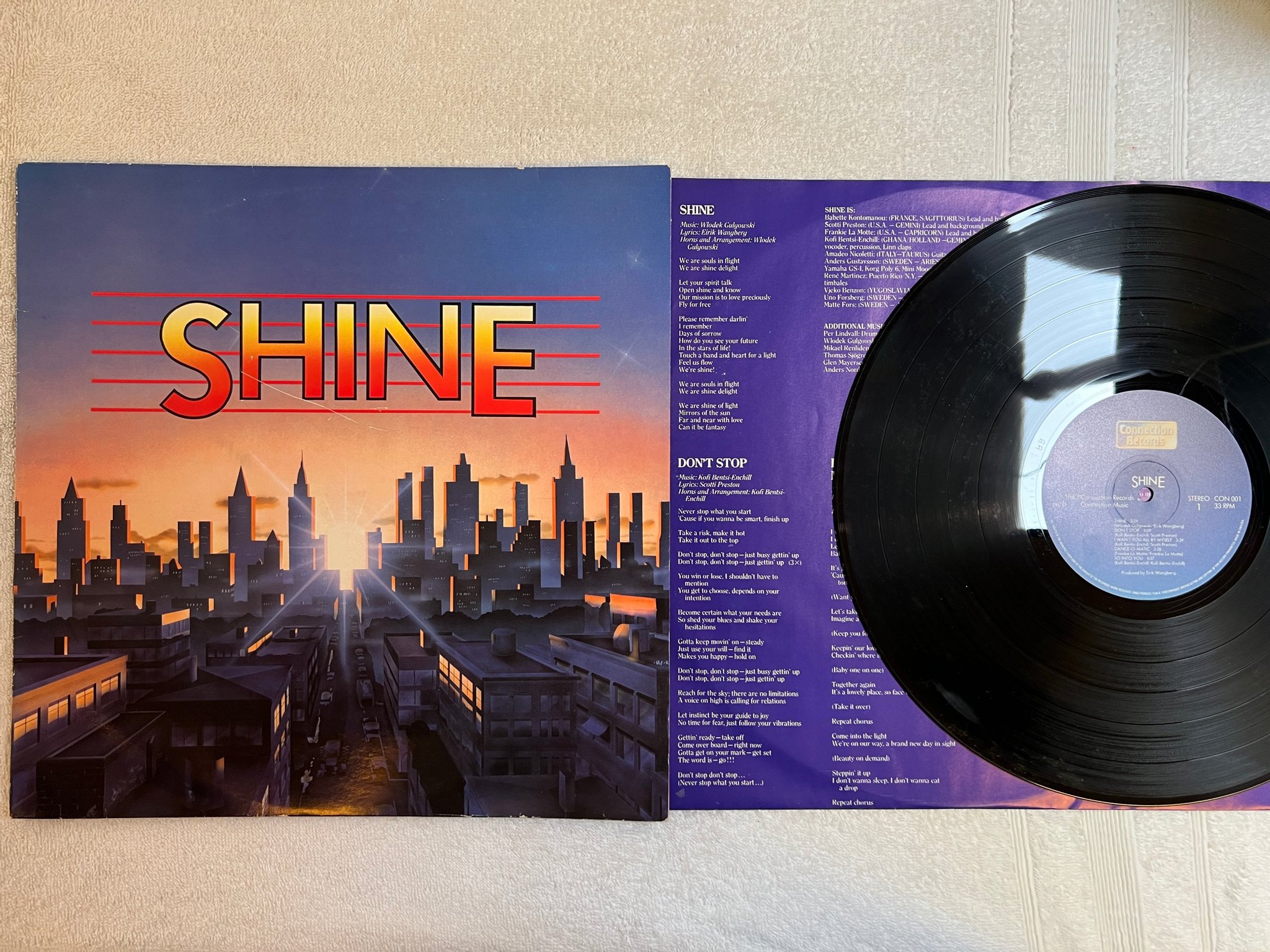 Omslagsbild för skivan SHINE s/t LP -83 private swedish boogie funk classic ! ! ! ! 