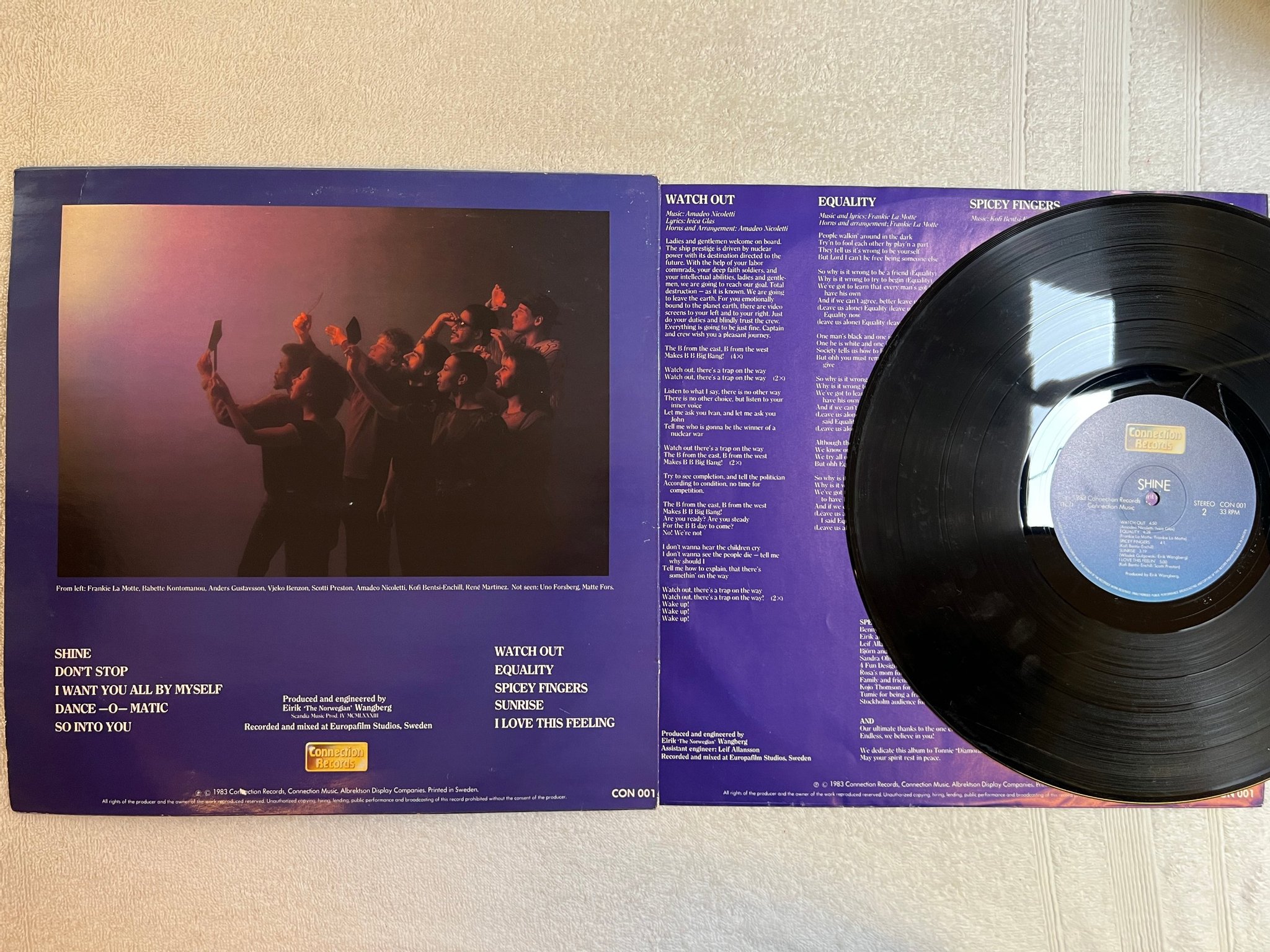 Omslagsbild för skivan SHINE s/t LP -83 private swedish boogie funk classic ! ! ! ! 