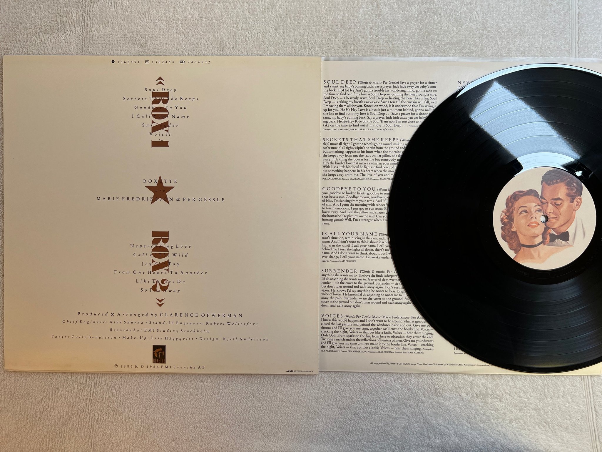 Omslagsbild för skivan ROXETTE pearls of passion LP -86 Swe EMI 1362451