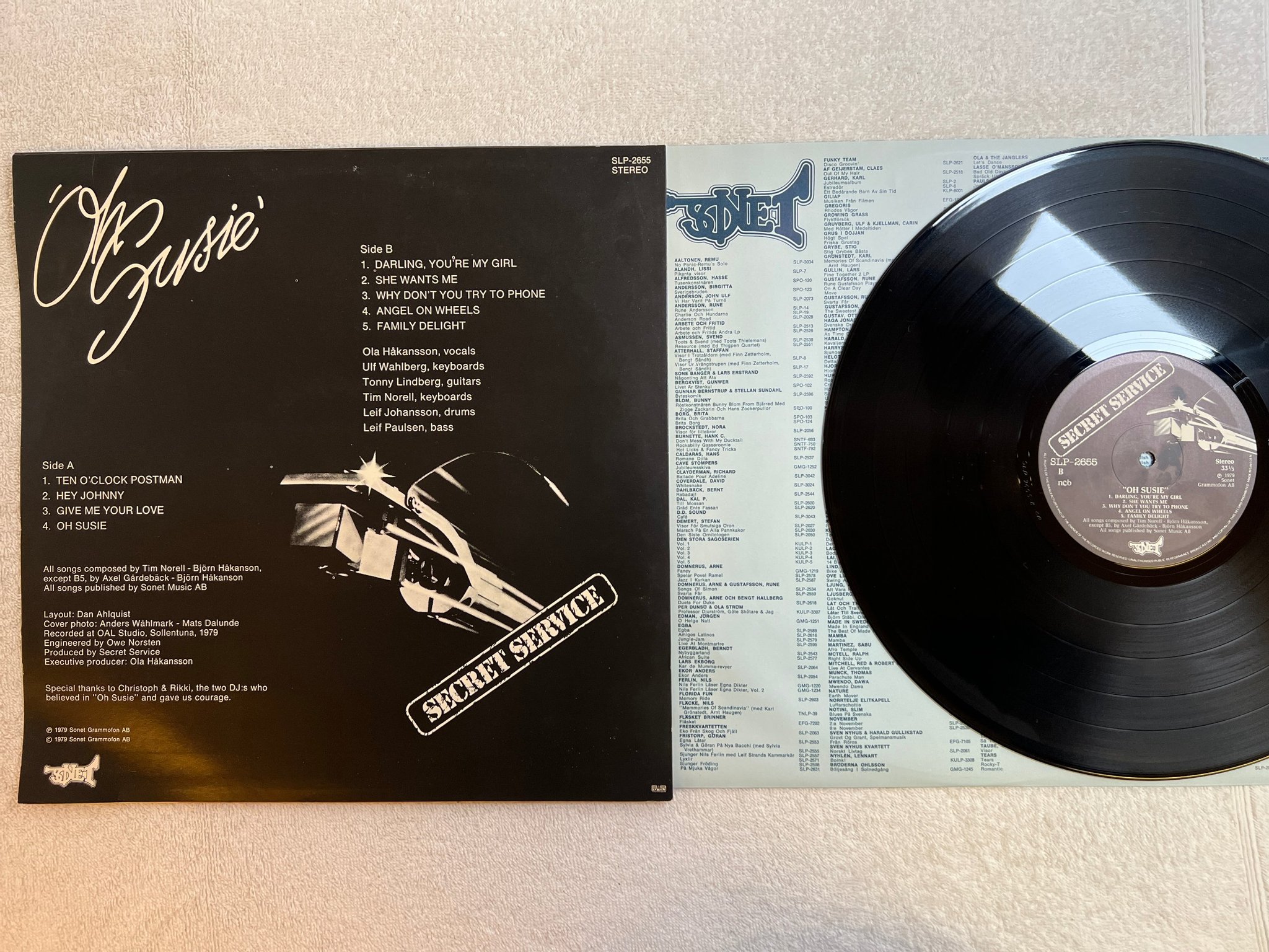 Omslagsbild för skivan SECRET SERVICE oh susie LP -79 Swe SONET SLP-2655