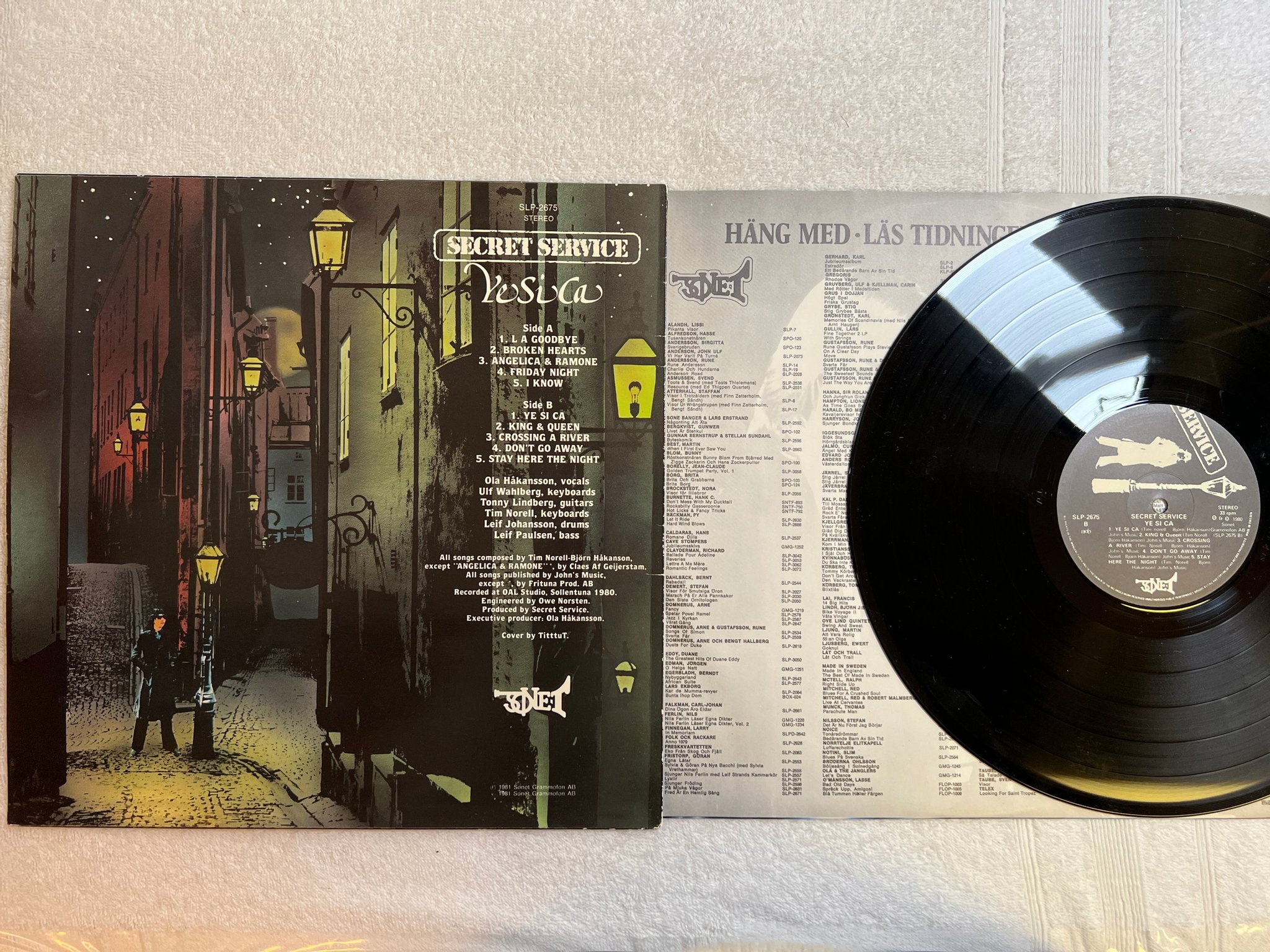 Omslagsbild för skivan SECRET SERVICE ye si ca  LP -80 Swe SONET SLP-2675